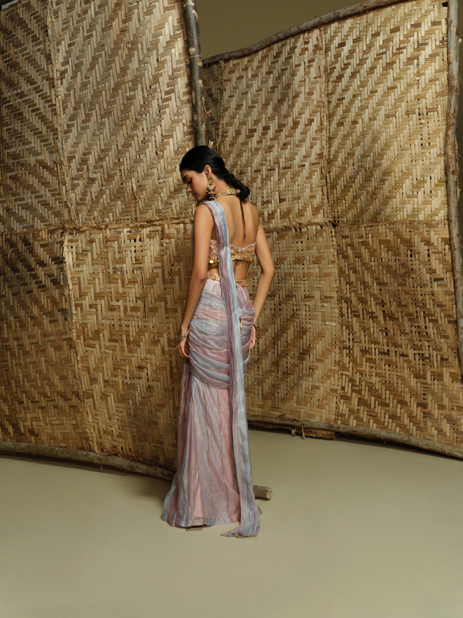 Lishak Stitched Saree Set