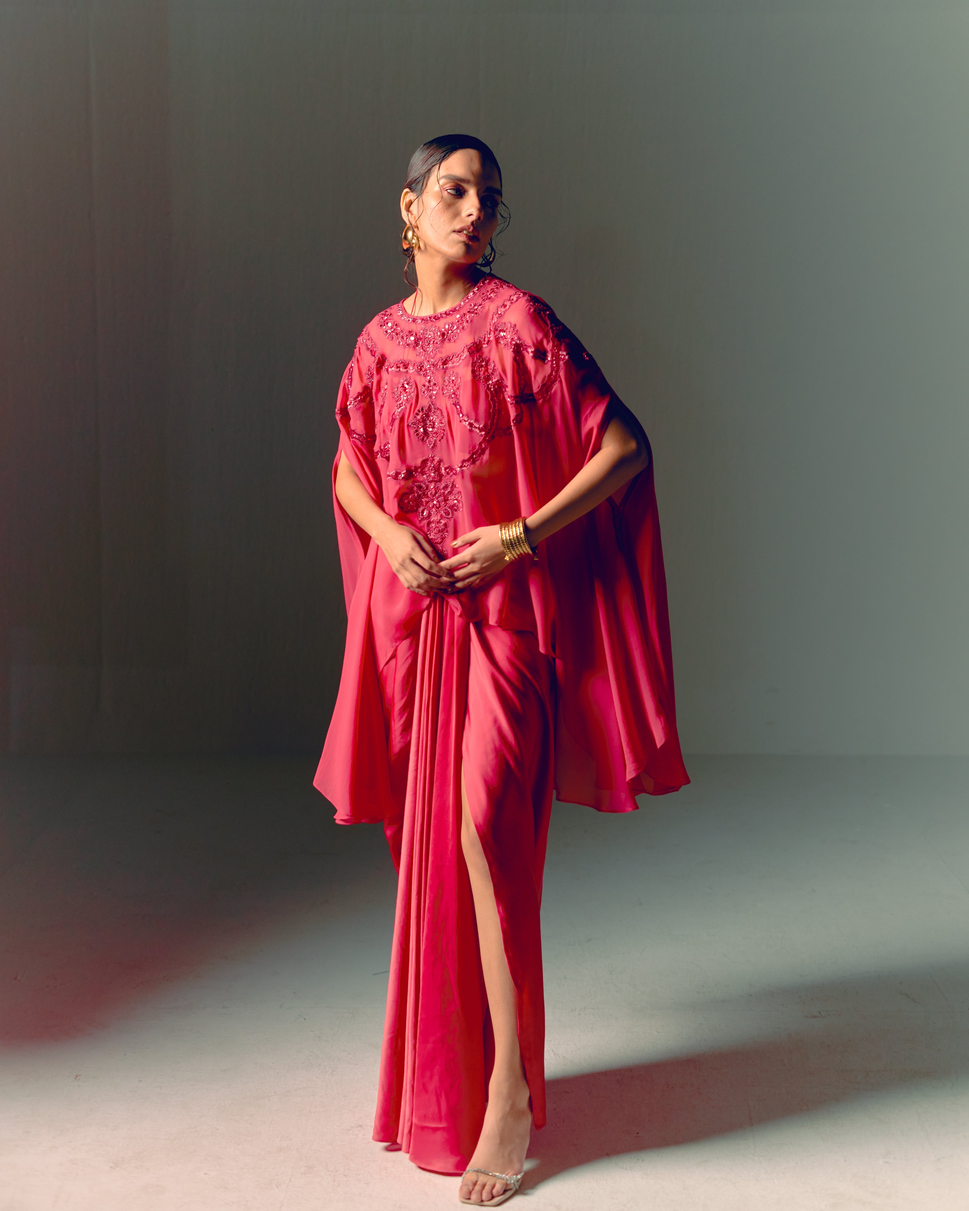 Chakra Cape and Draped Skirt Set