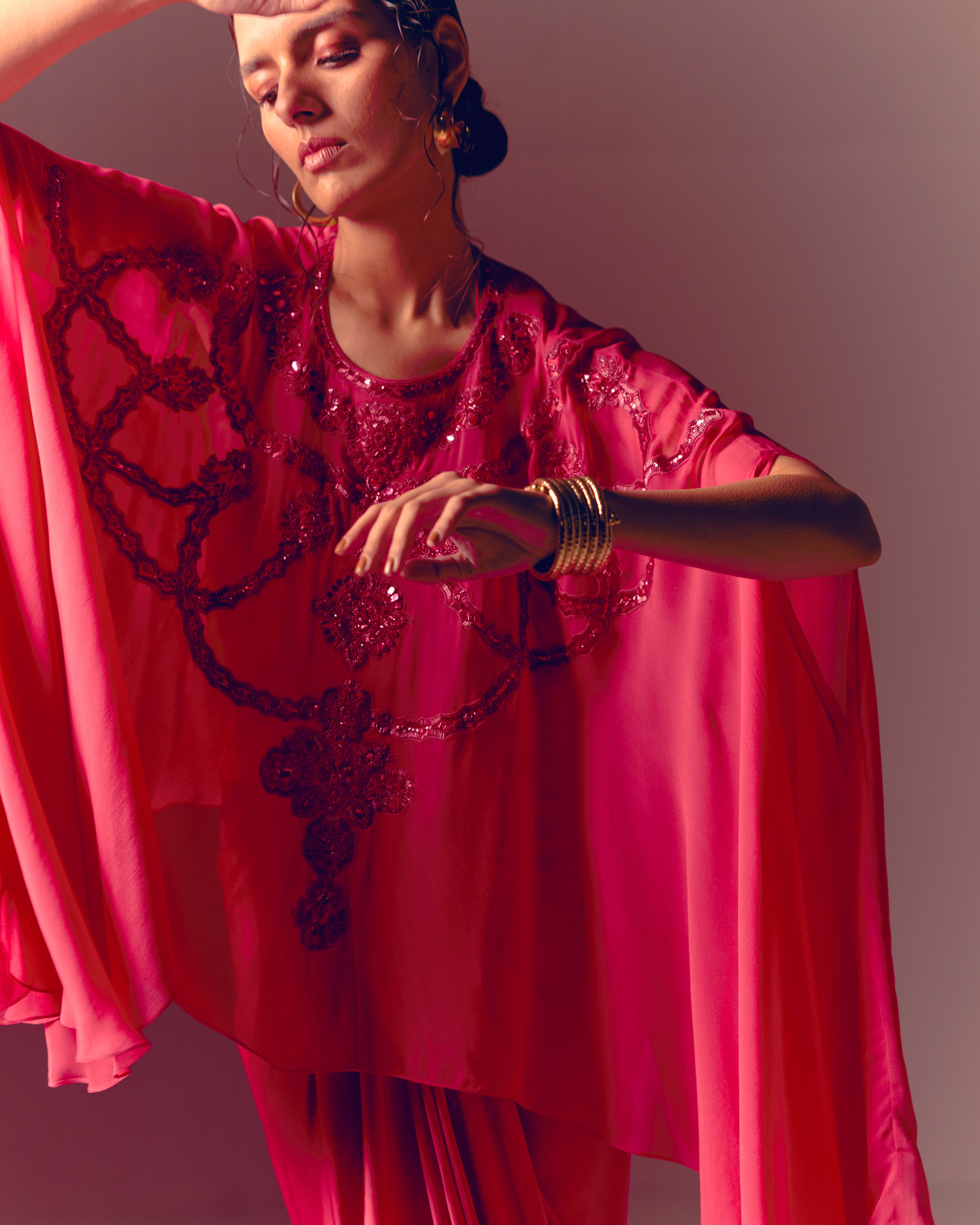 Chakra Cape and Draped Skirt Set