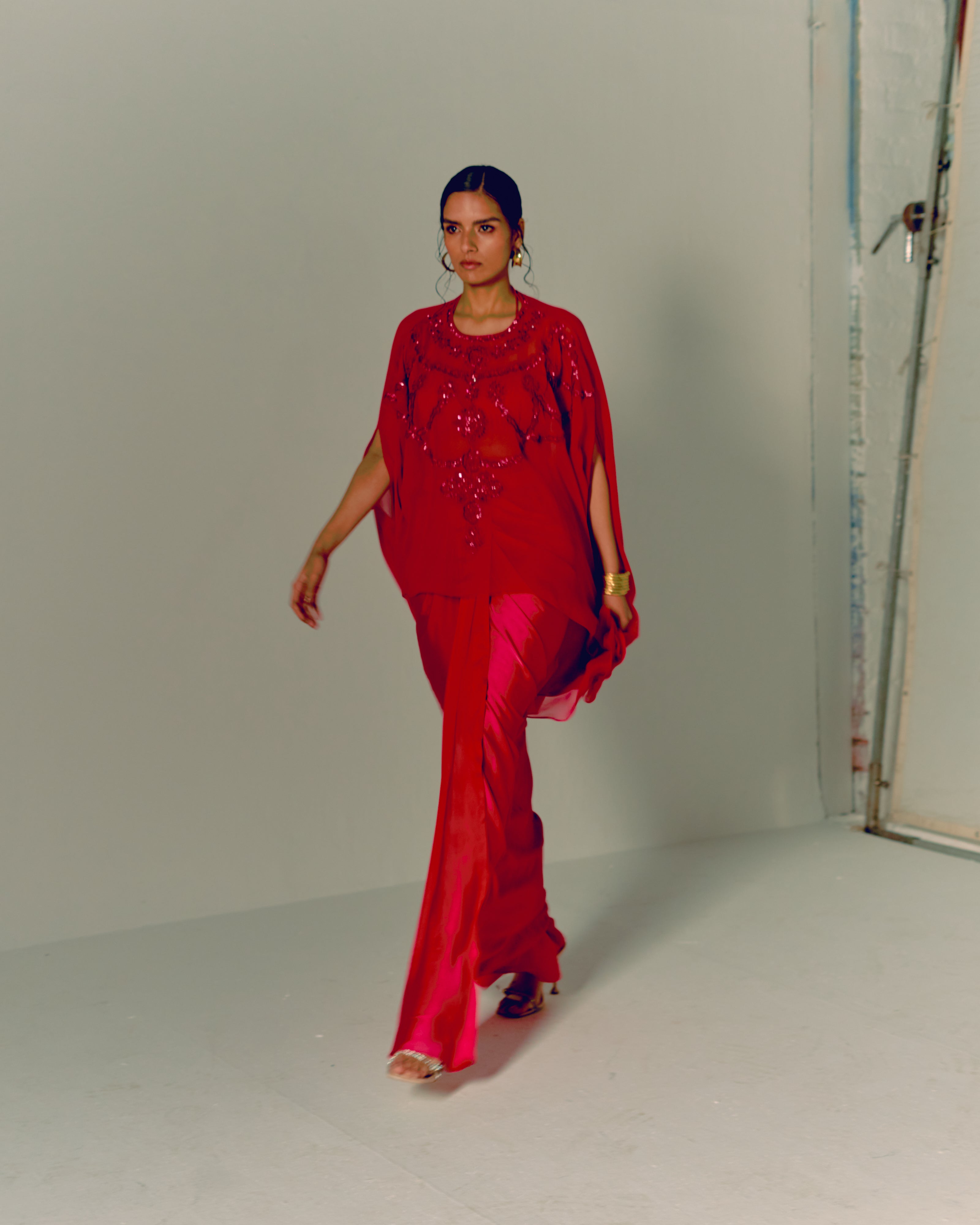 Chakra Cape and Draped Skirt Set