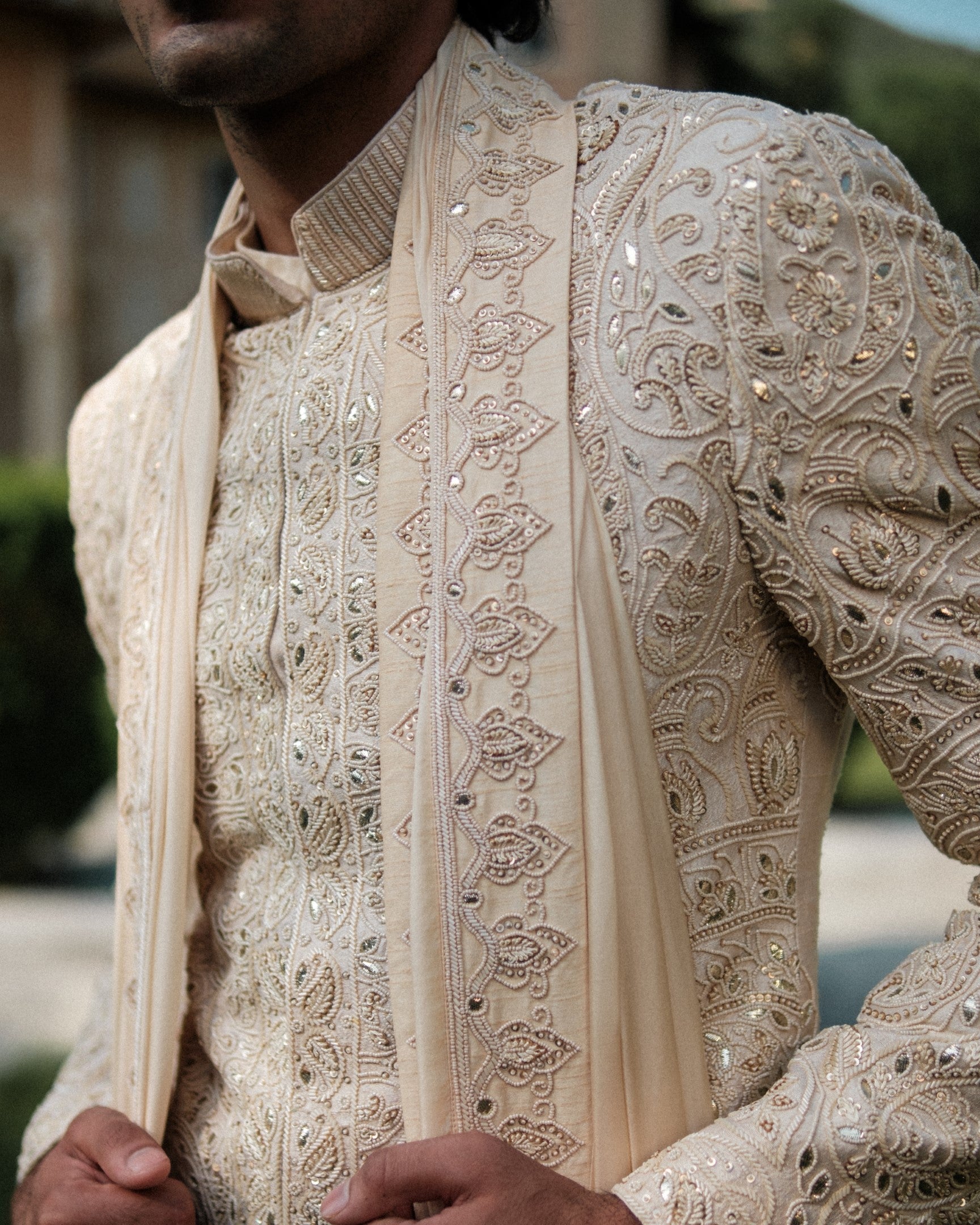 Tangled Henna Sherwani Set