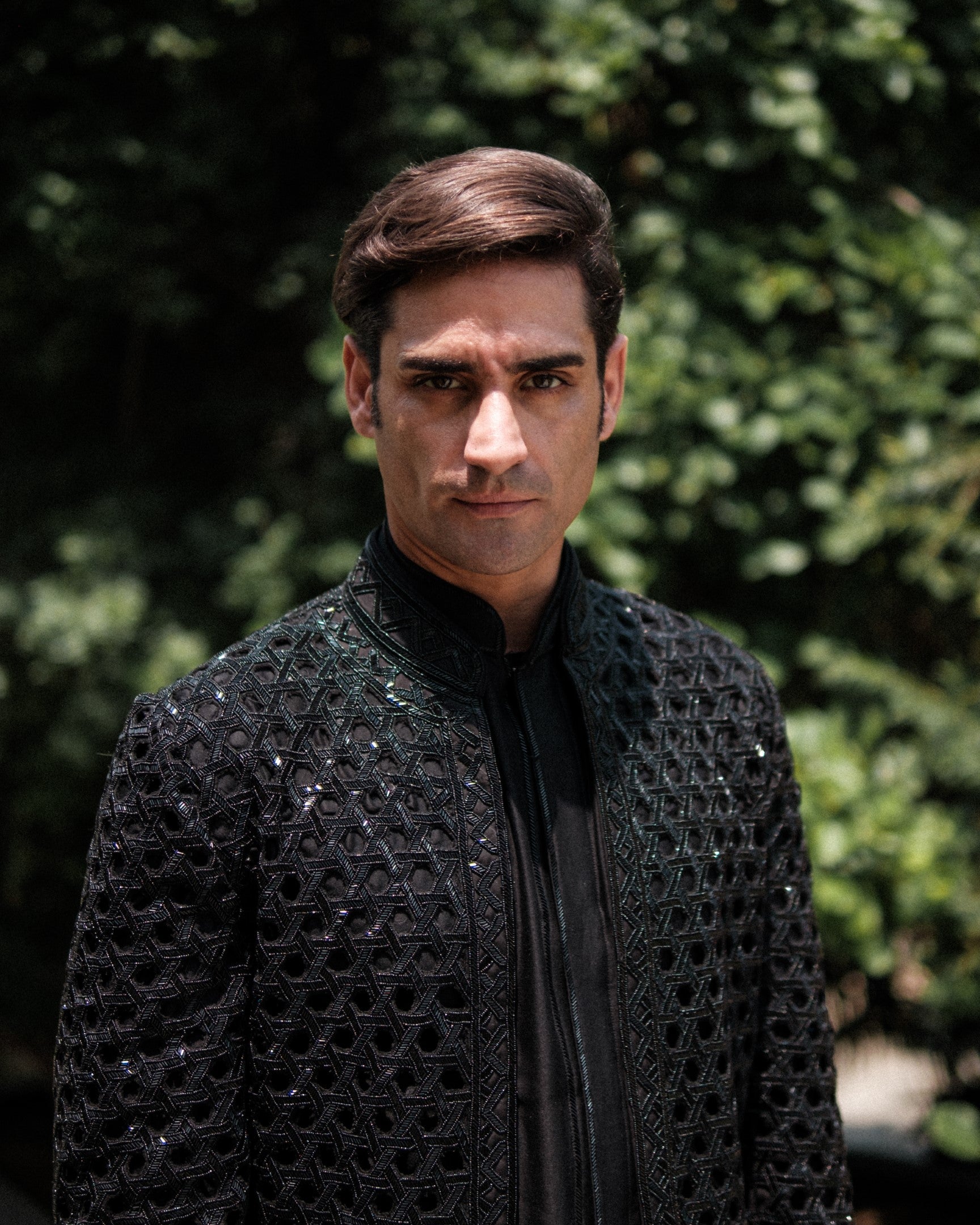 Grid Henna Achkan Set