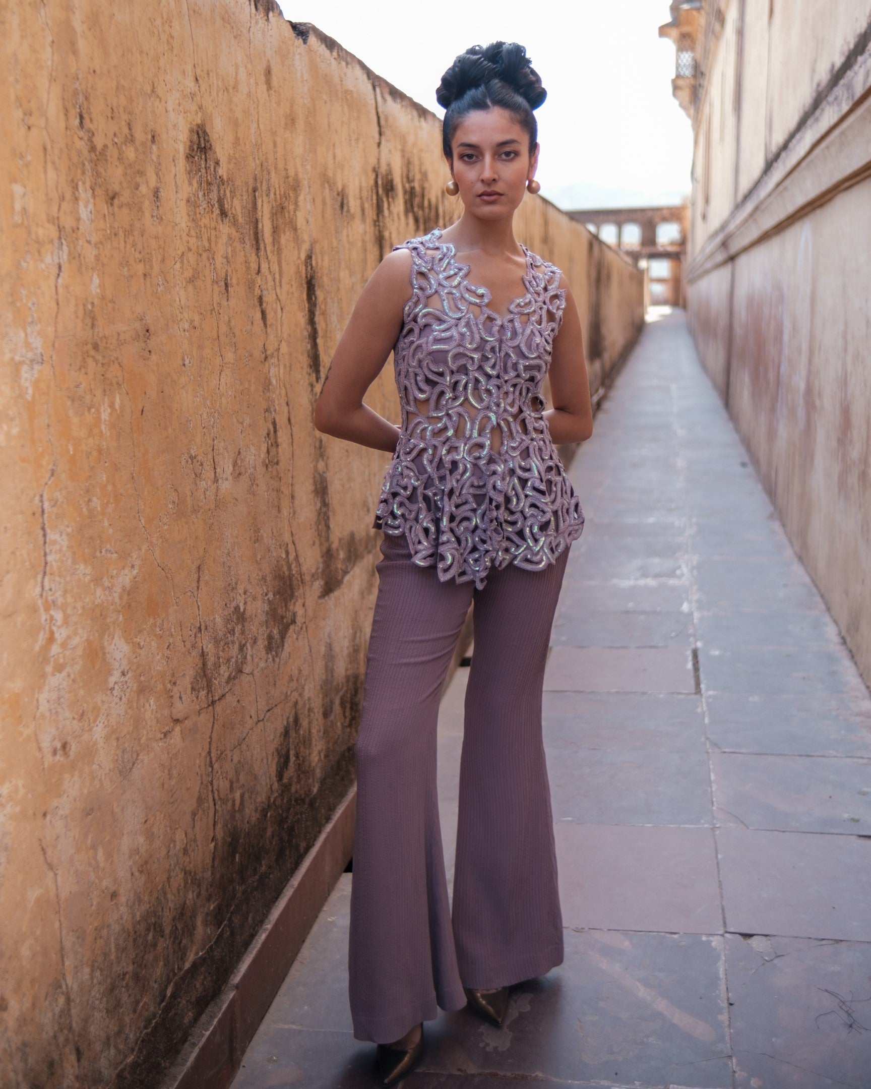 Foliage Peplum Set