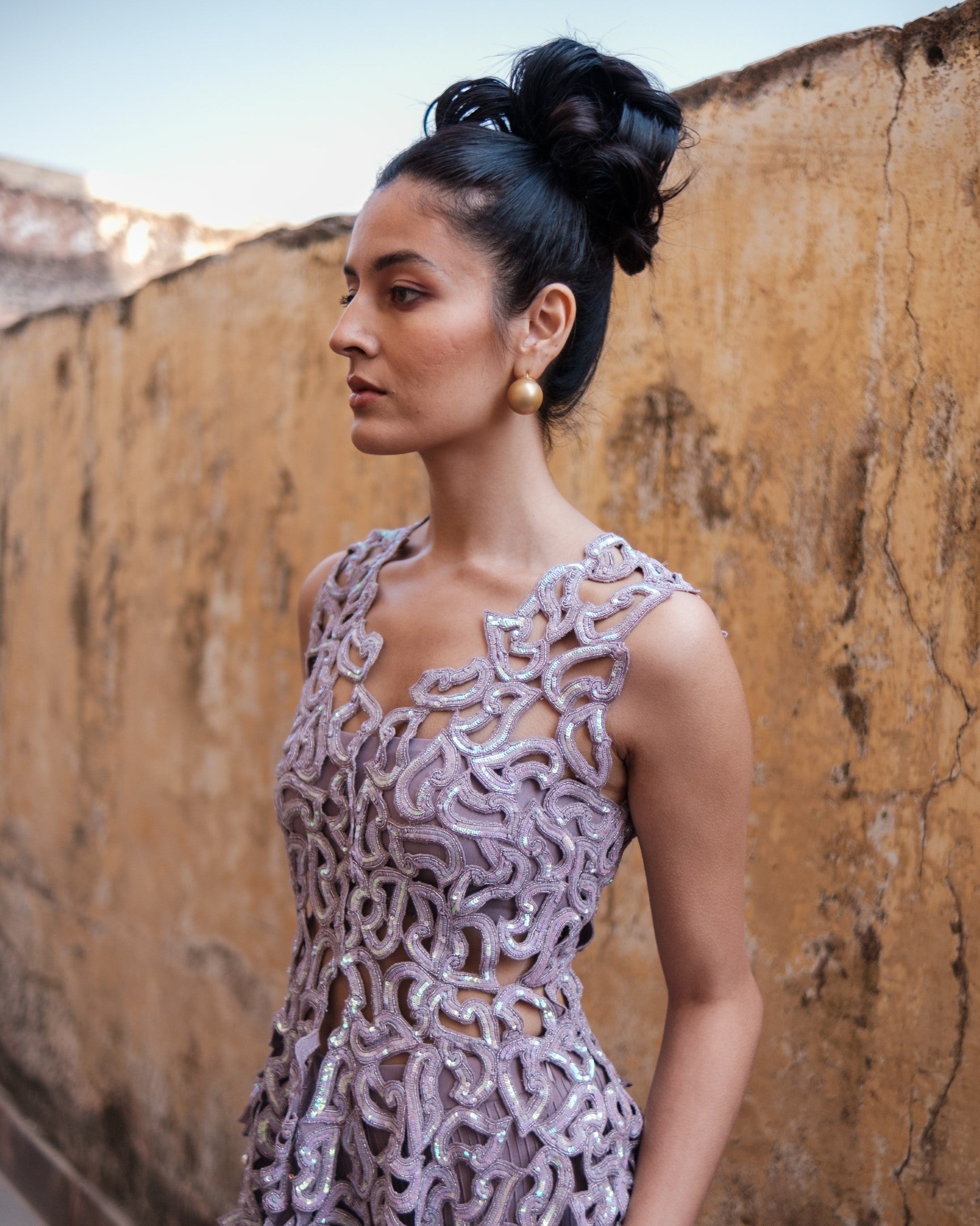 Foliage Peplum Set