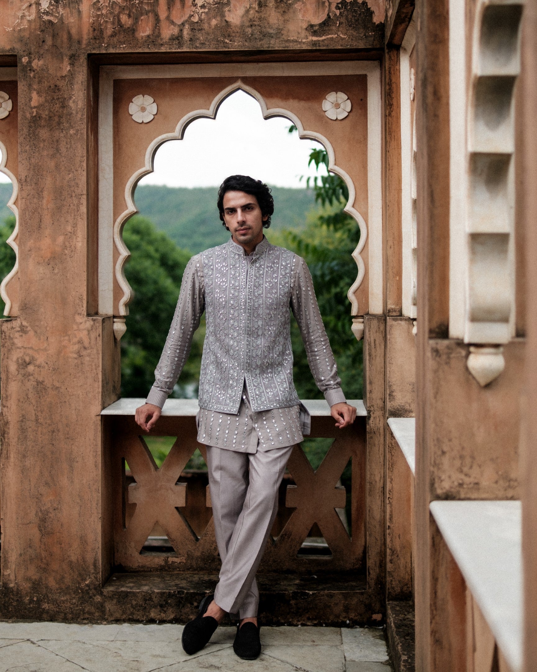 Paisley Stack Nehru Jacket Set