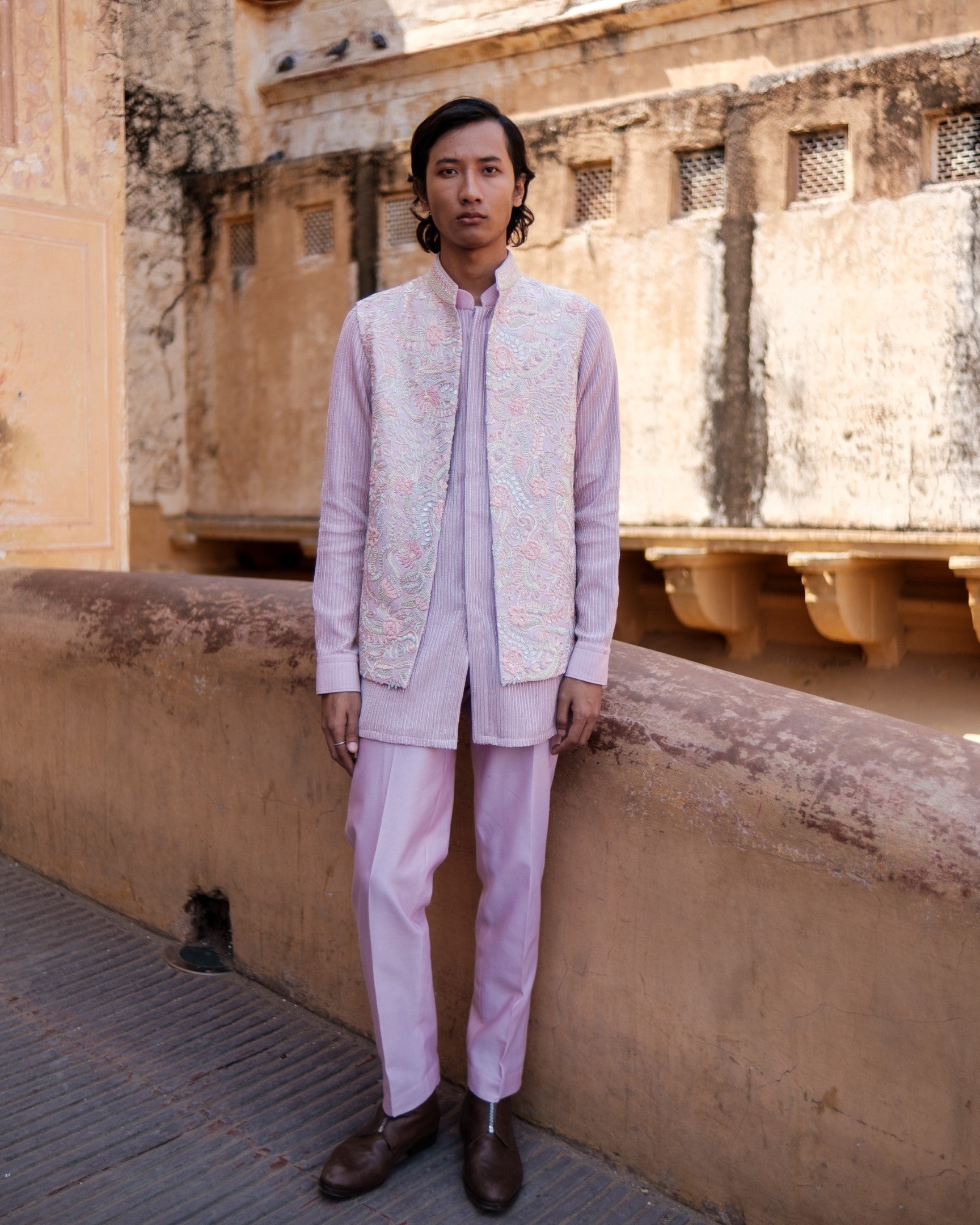 Psy Garden Nehru Jacket Set