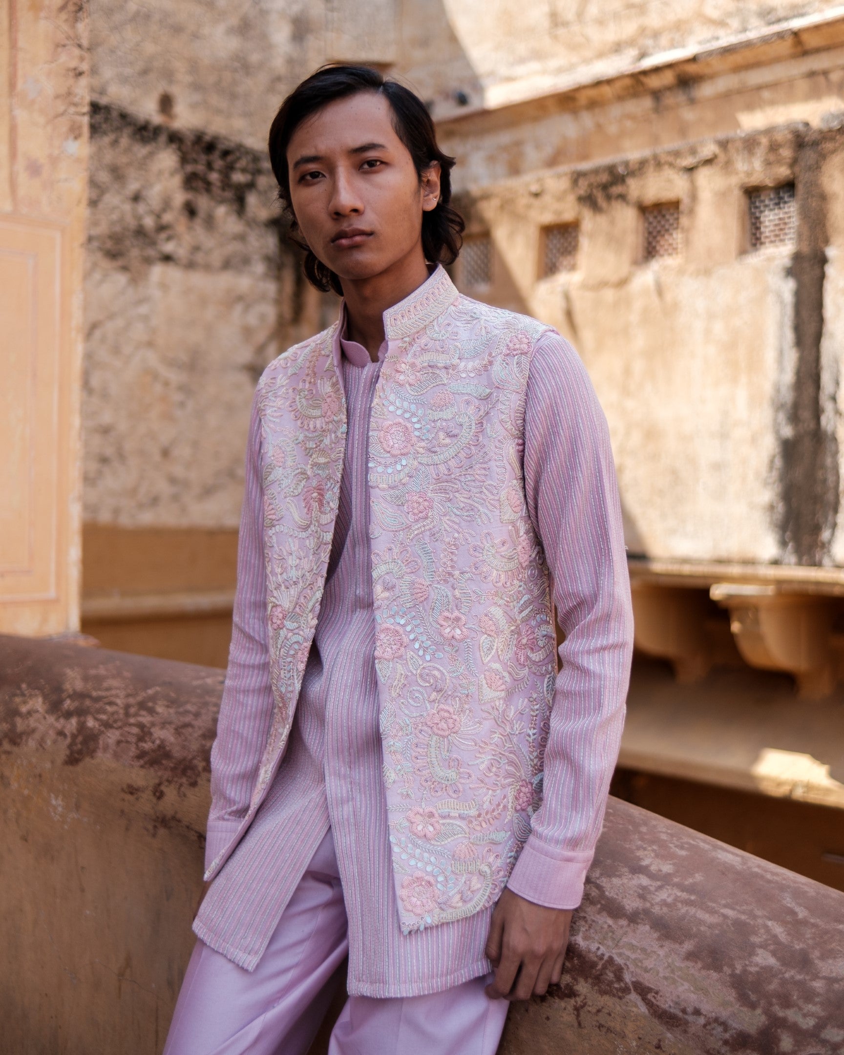 Psy Garden Nehru Jacket Set