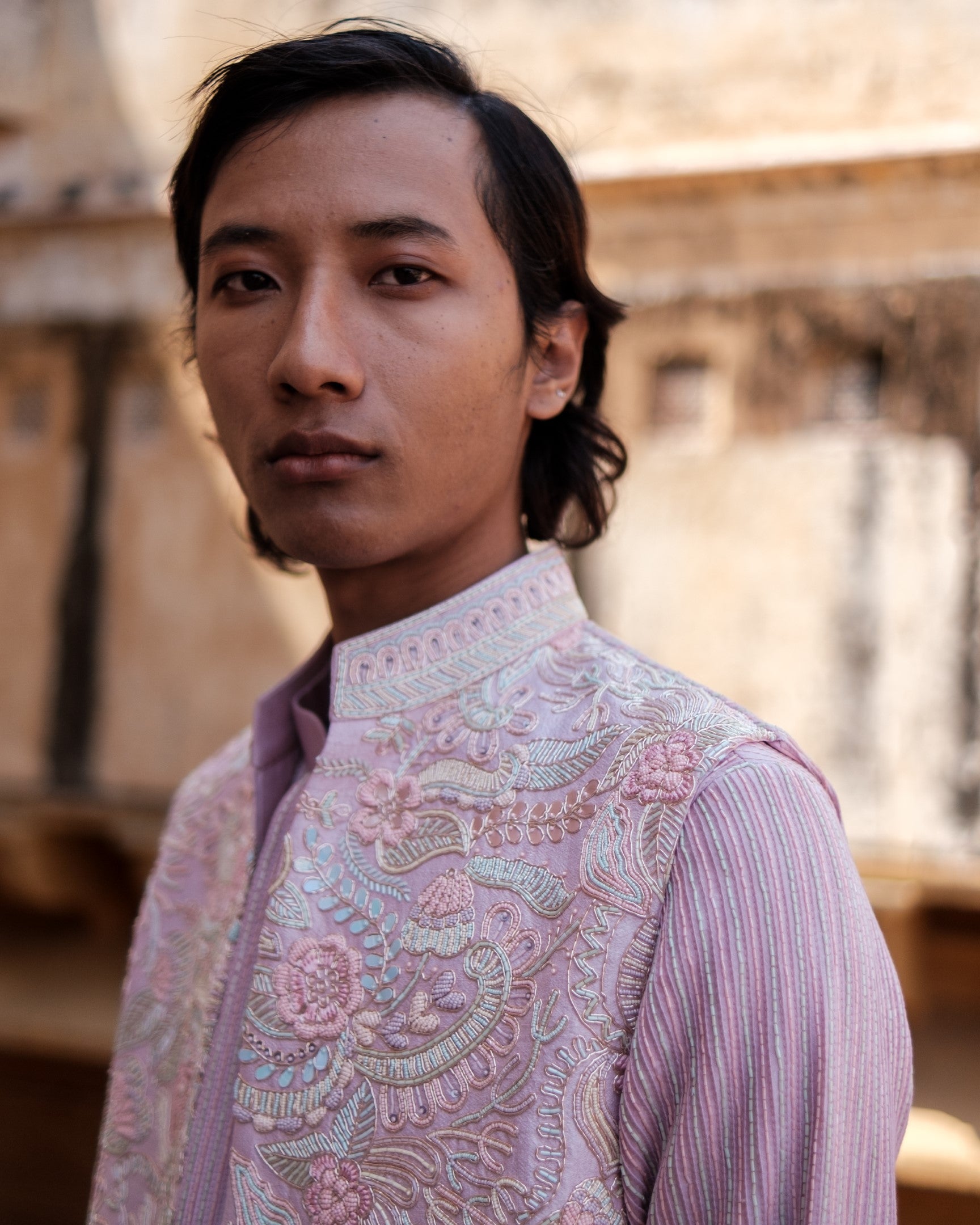 Psy Garden Nehru Jacket Set