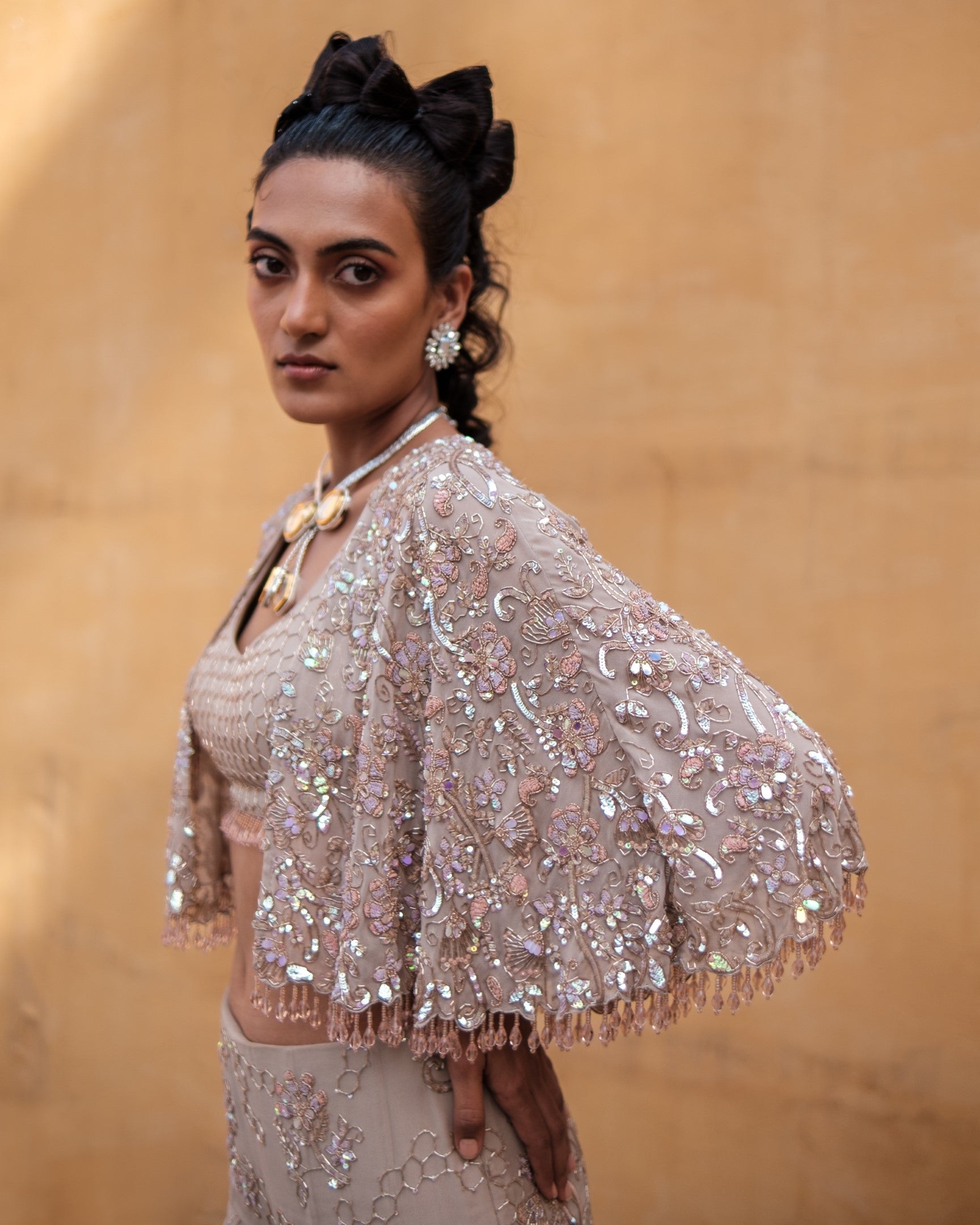 Honeycomb Bud Cape and Pants set