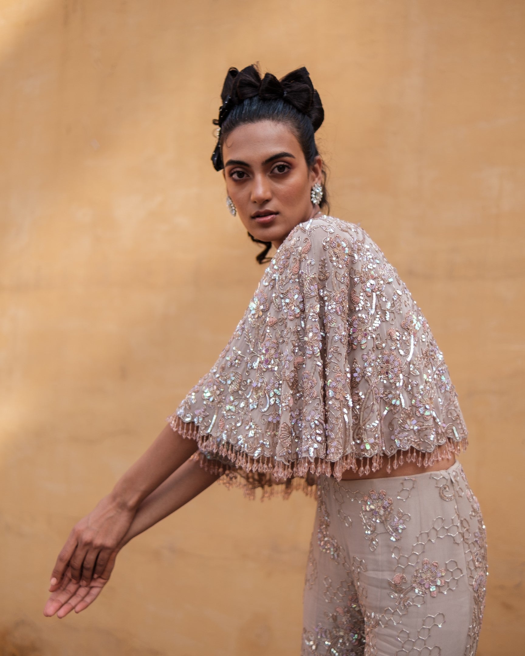 Honeycomb Bud Cape and Pants set