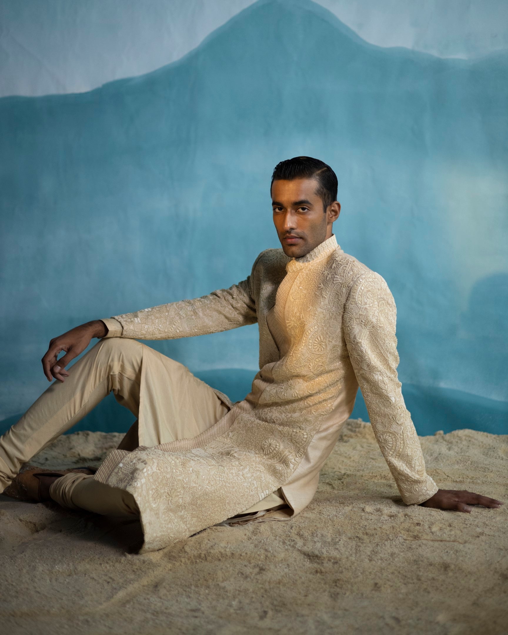 Deep Sea Sherwani Set