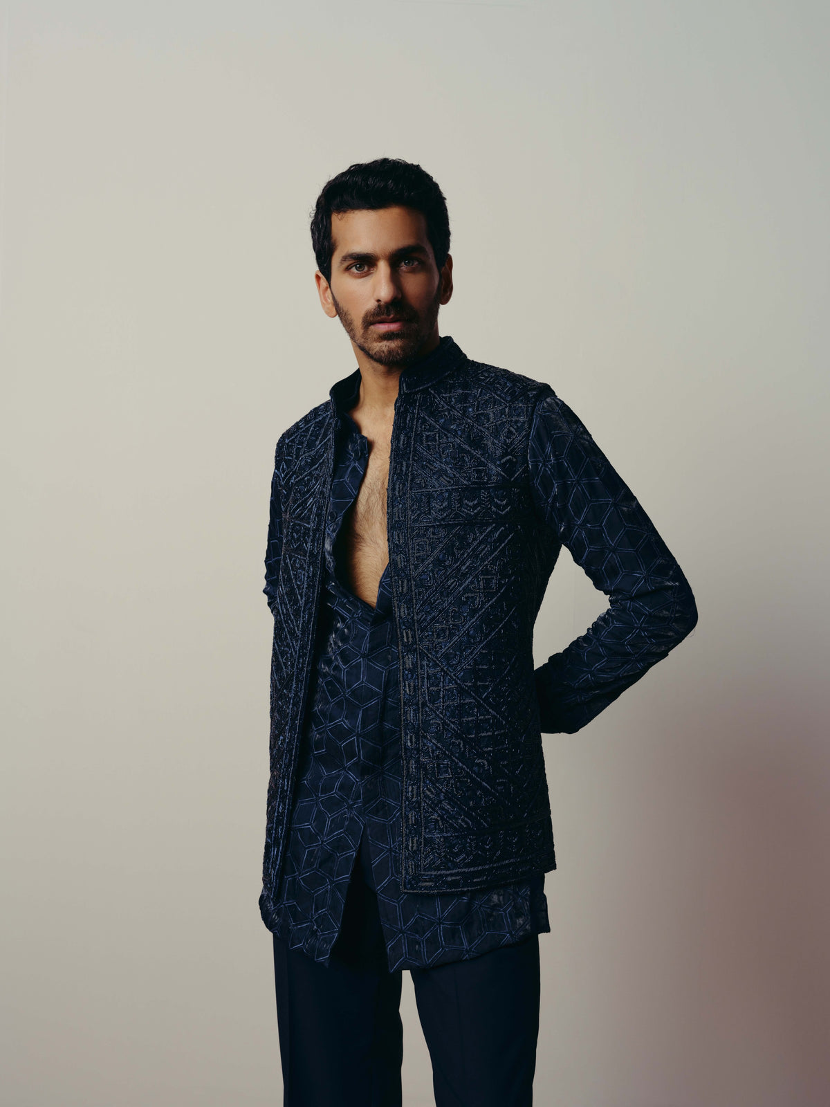 Anhad nehru jacket, kurta and pant set