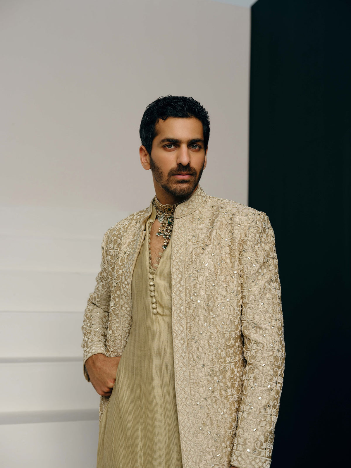 Abeer sherwani, kurta and churidar set