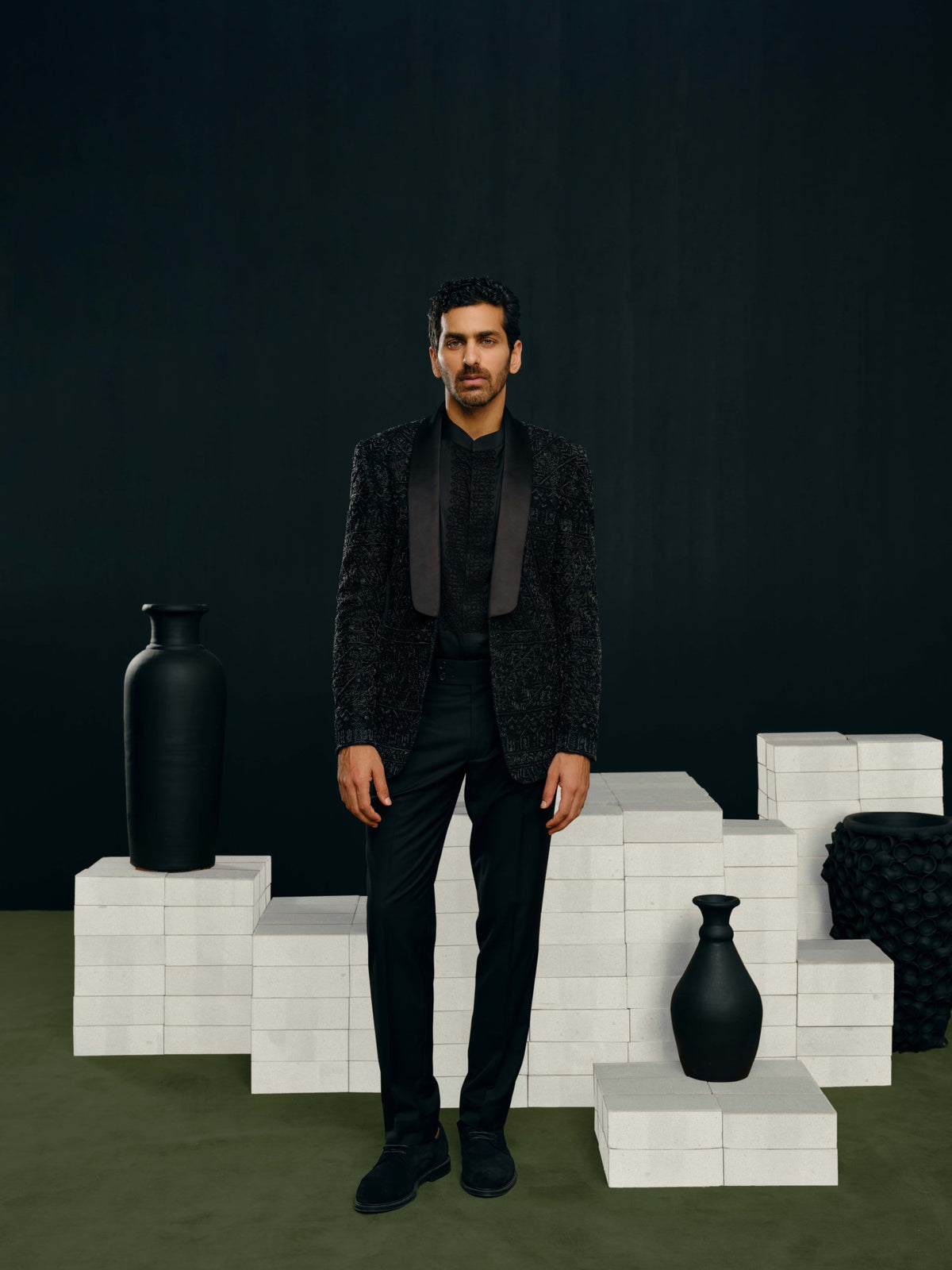 Kala tuxedo jacket, shirt and pant set