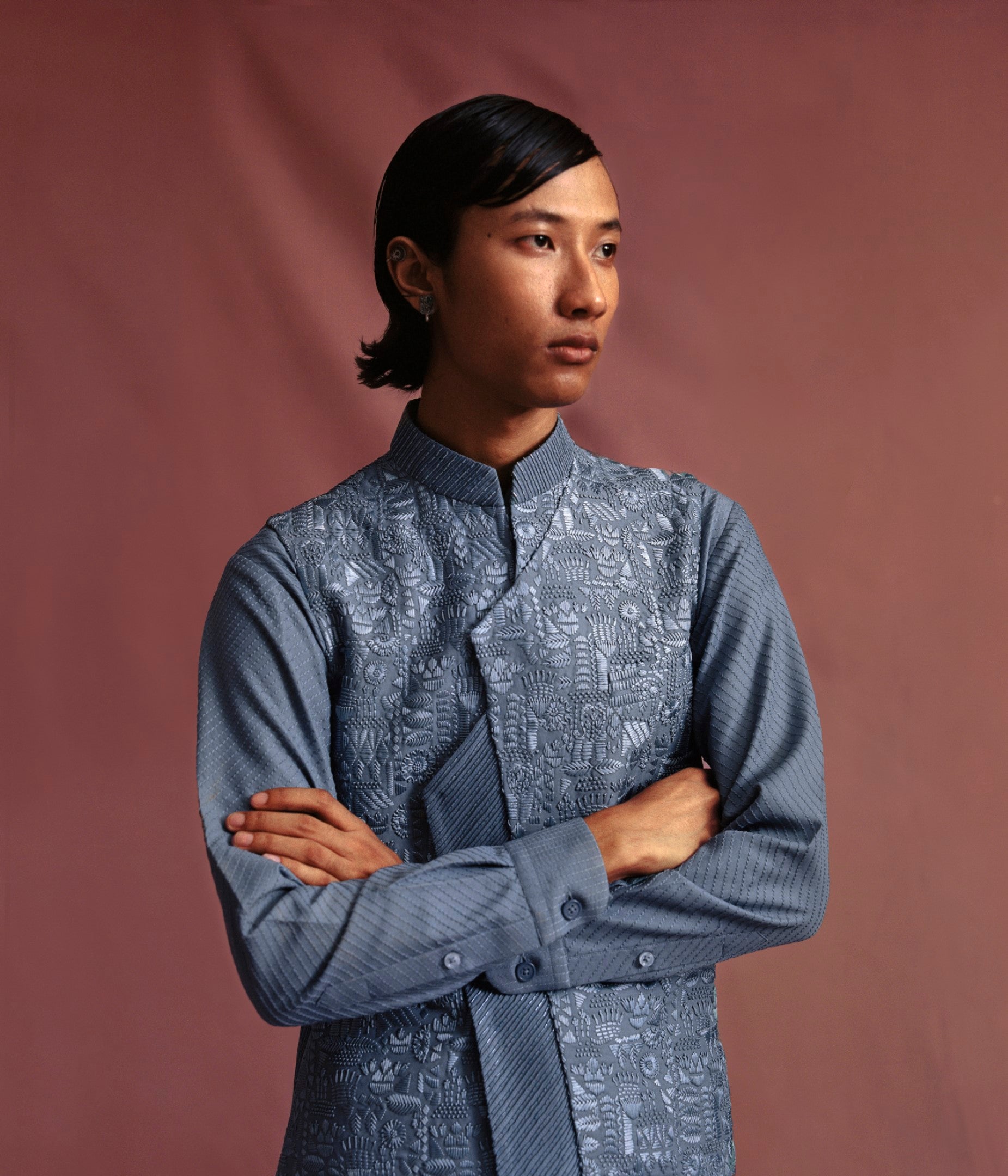 Foliage Nehru Jacket Set