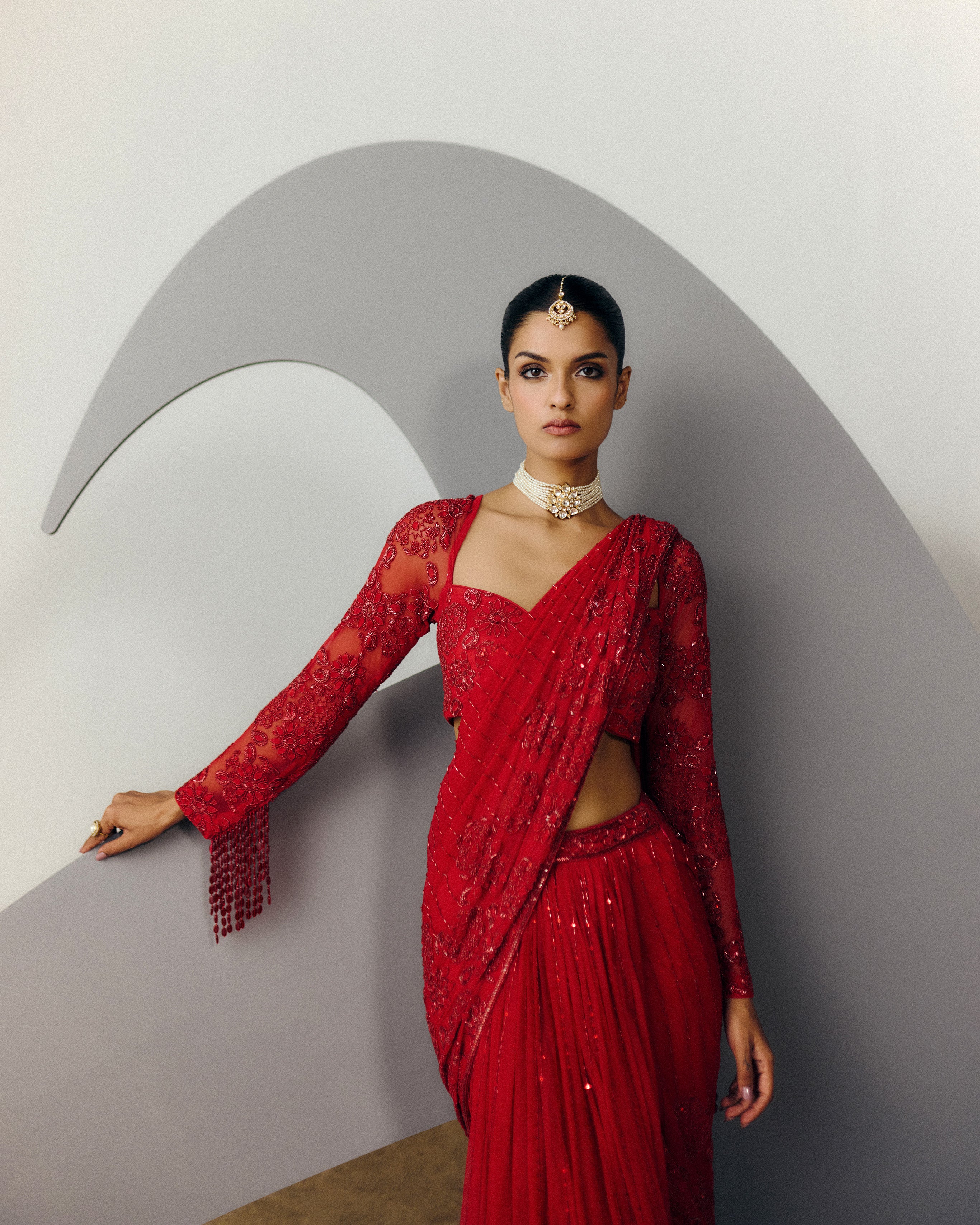Padma Stitched Saree Set