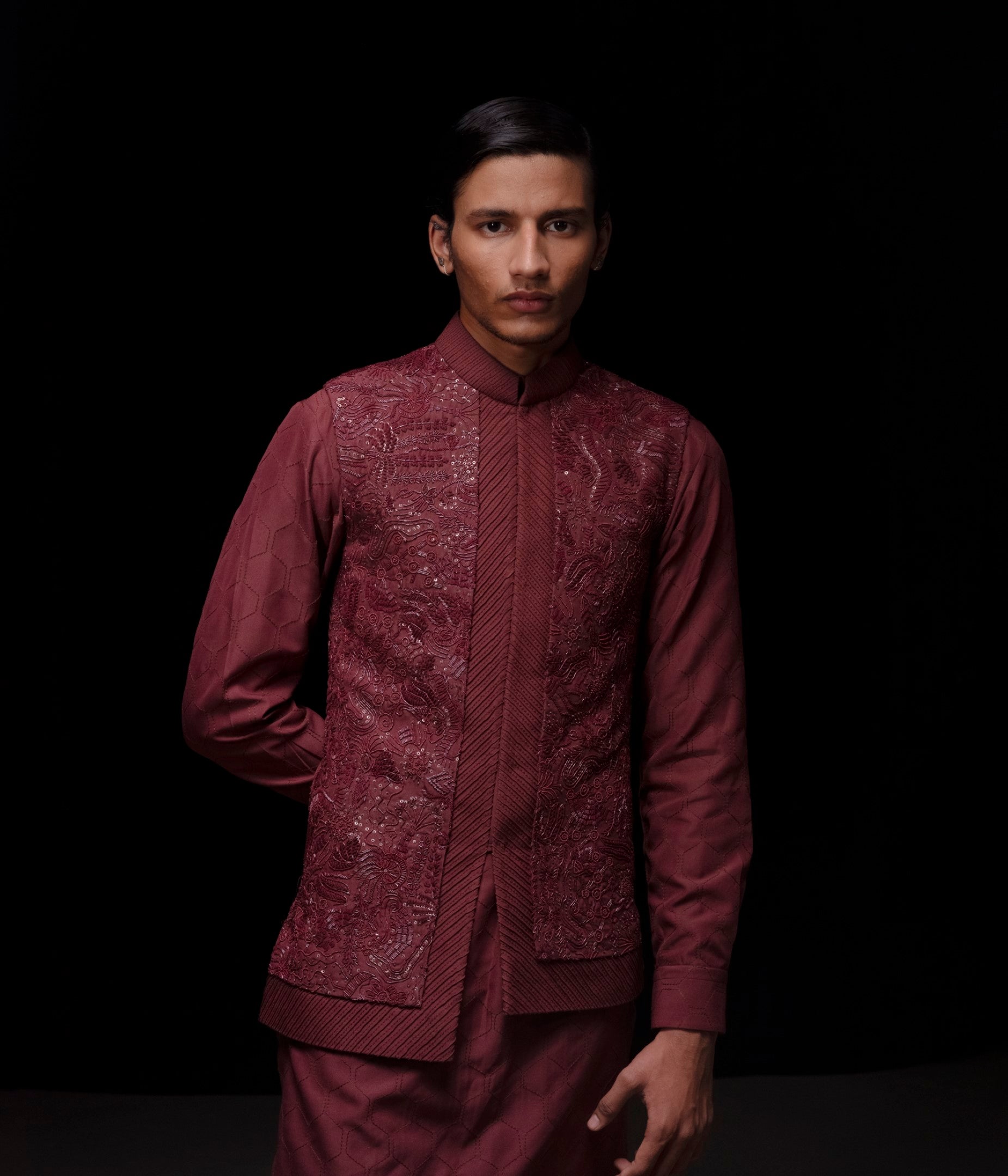 Ocean Nehru Jacket Set