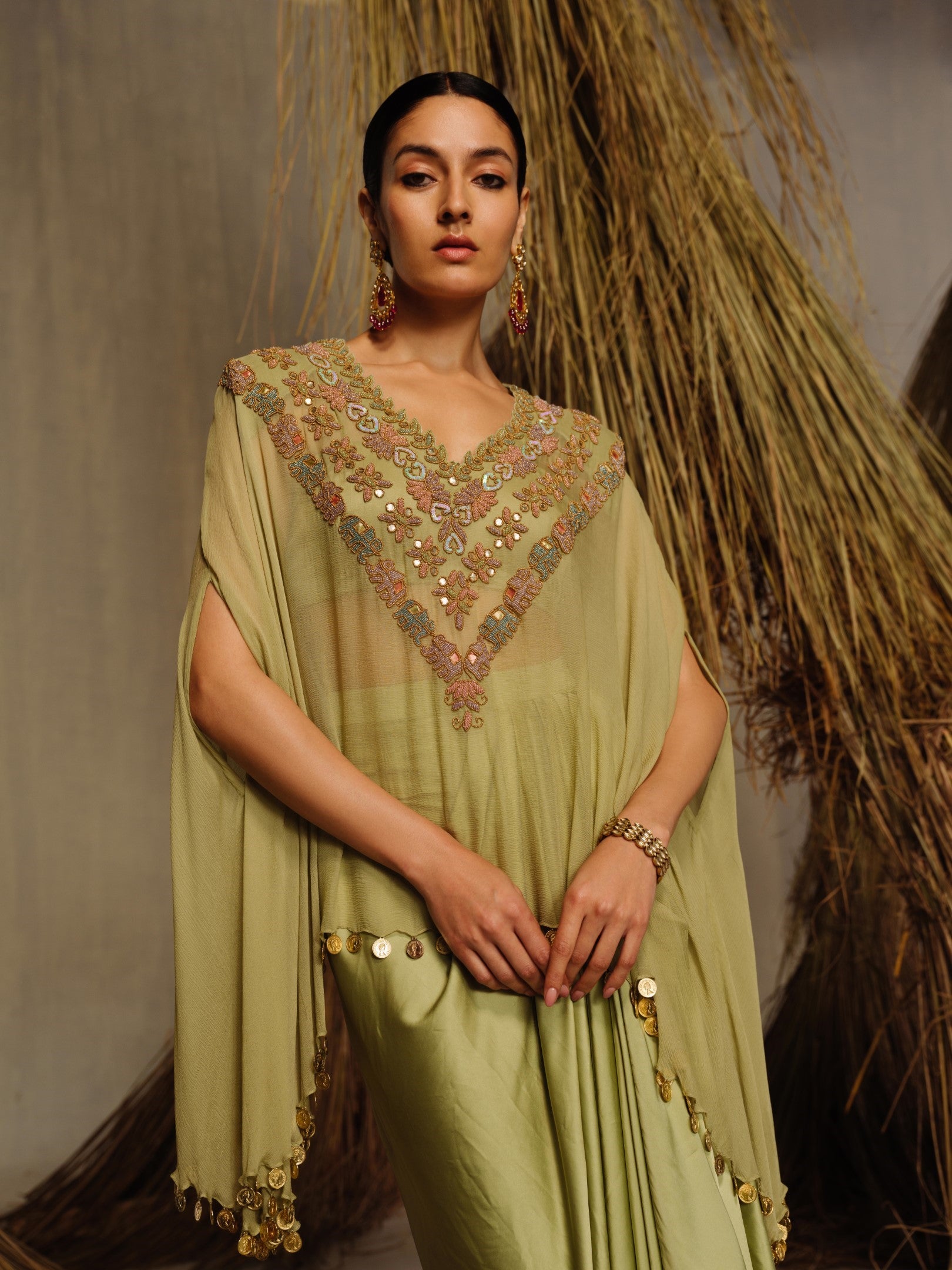 Seher Cape Tunic Set
