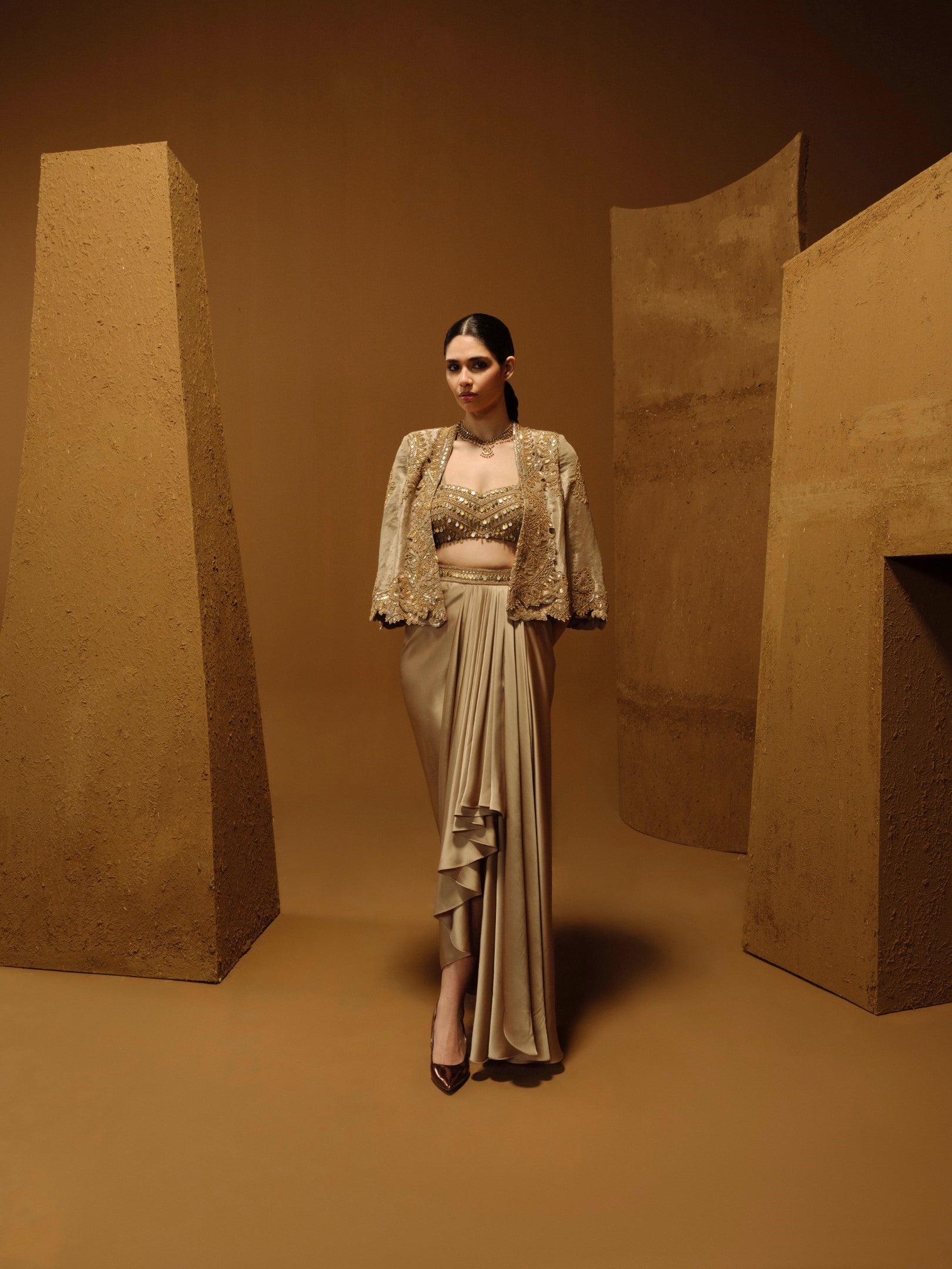 Amli Cape and Skirt Set