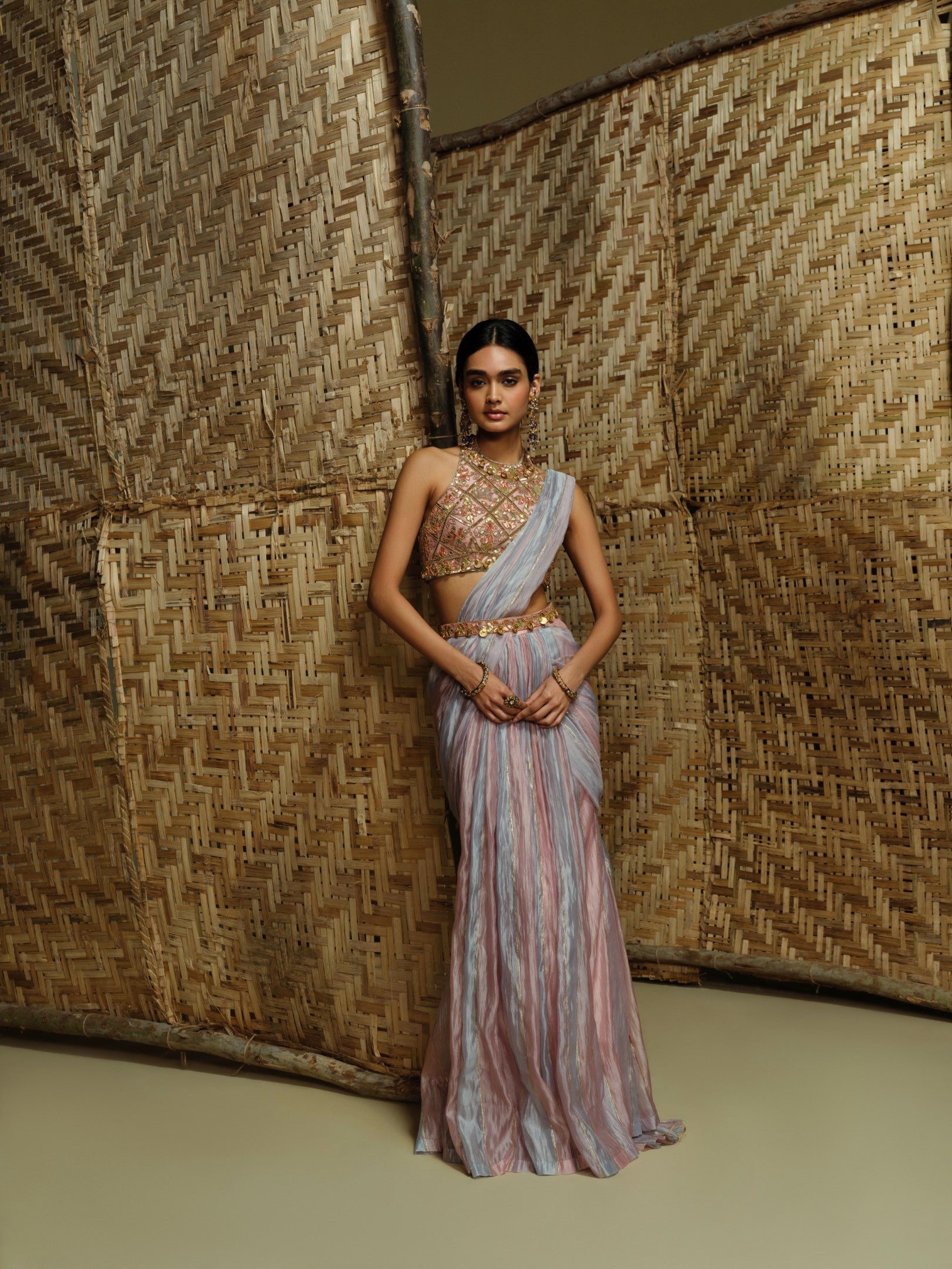 Lishak Stitched Saree Set