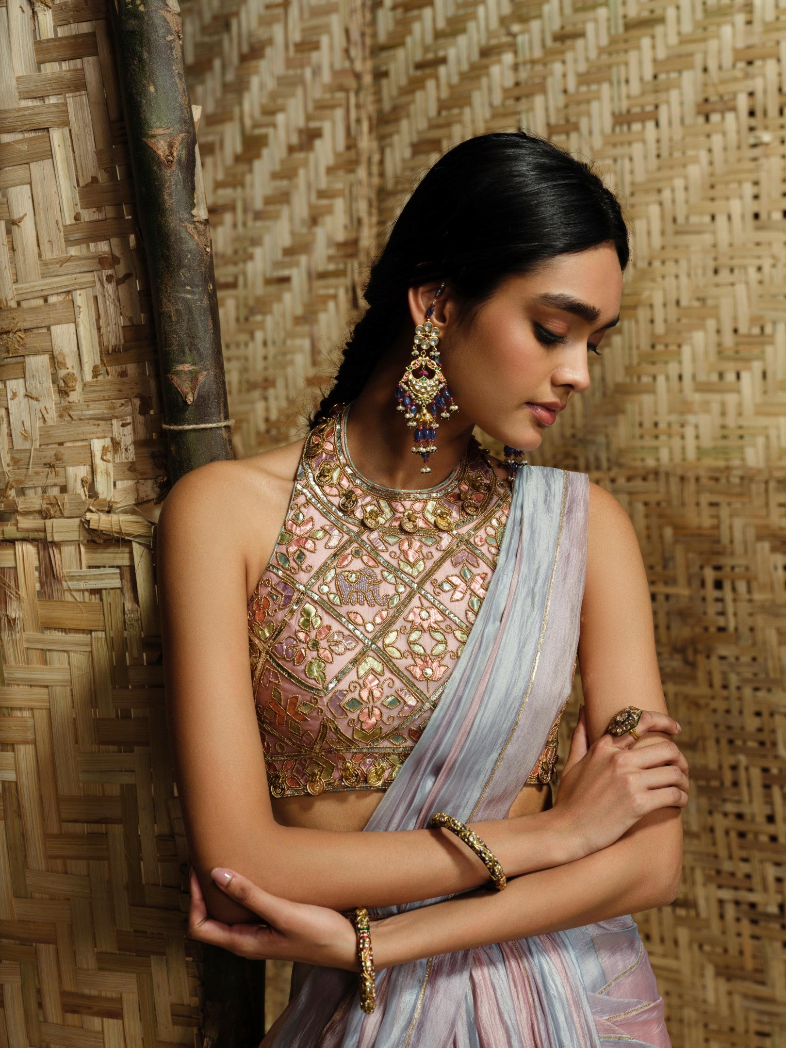 Lishak Stitched Saree Set