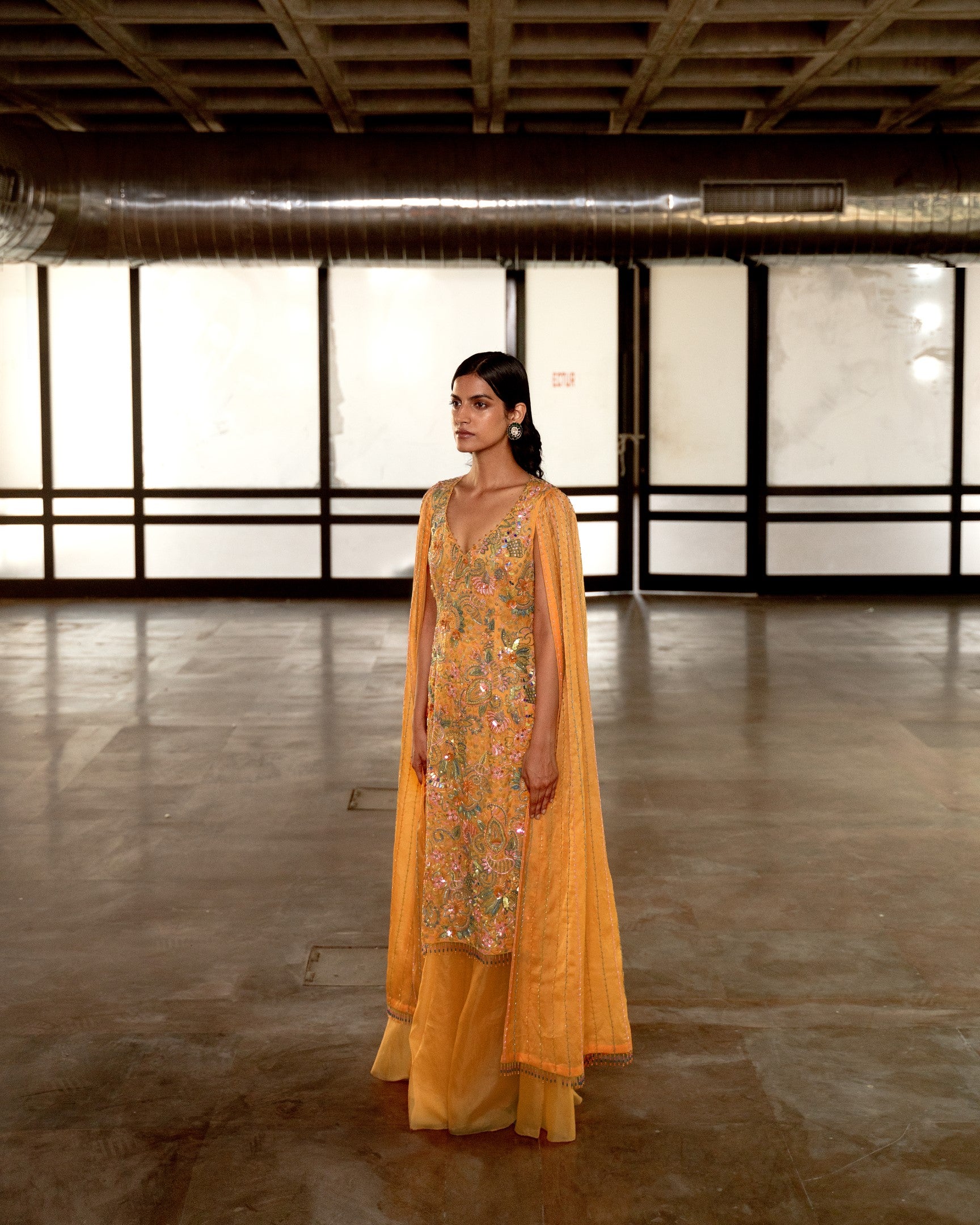 Sunset Meadow Cape Kurta Set