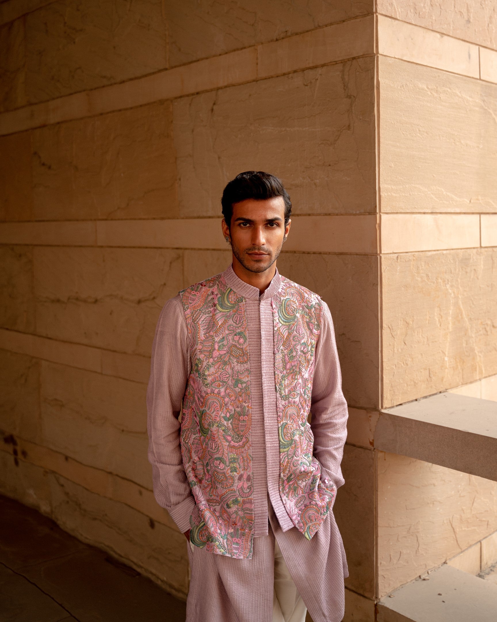 Wild Garden Nehru Jacket Set