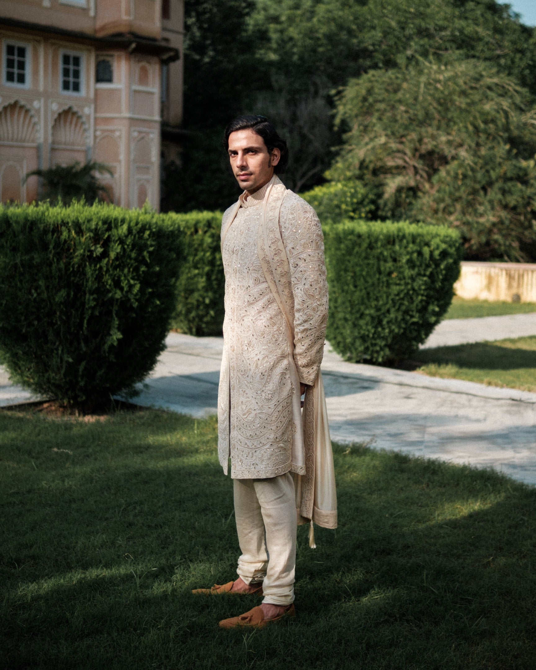 Tangled Henna Sherwani Set