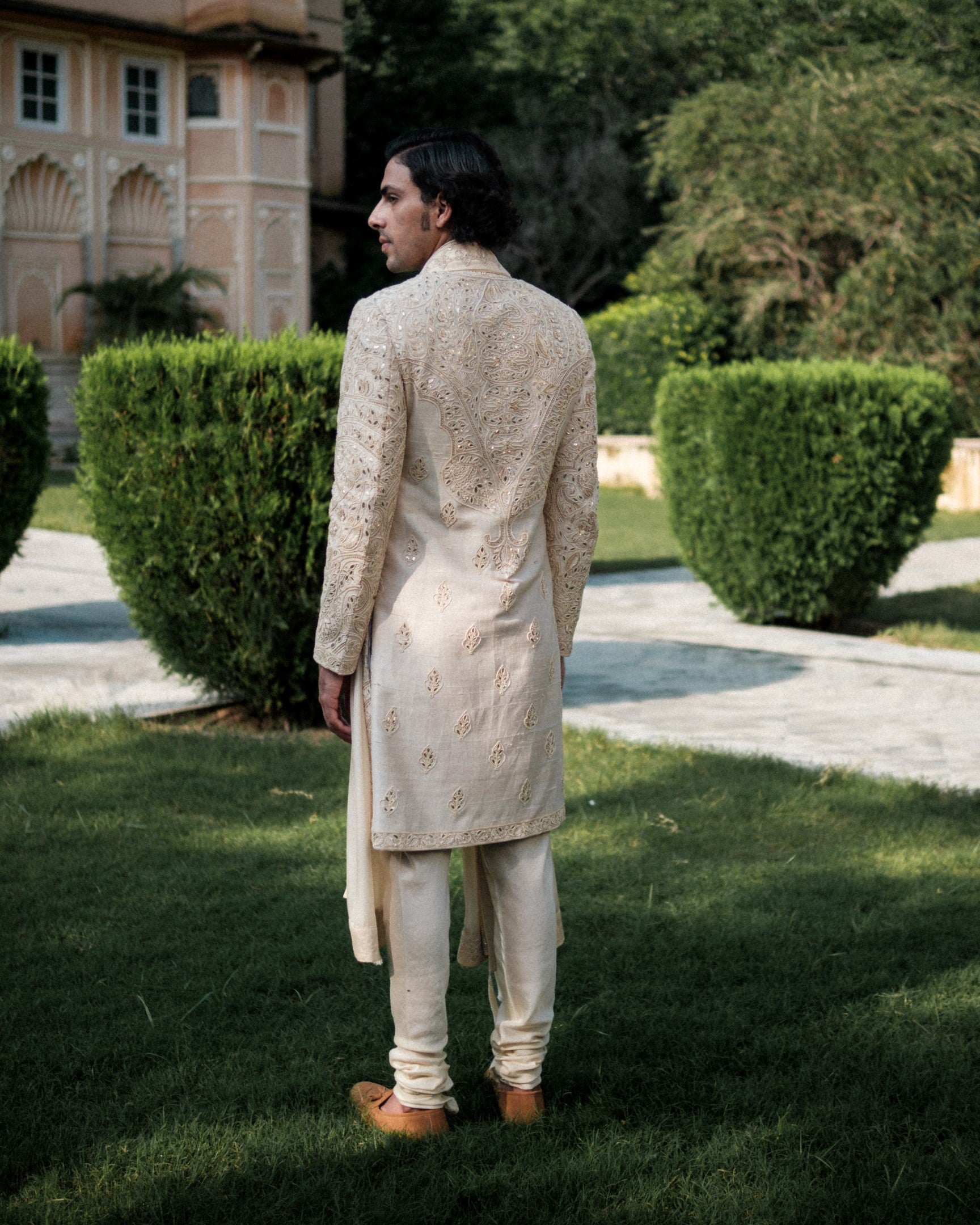 Tangled Henna Sherwani Set