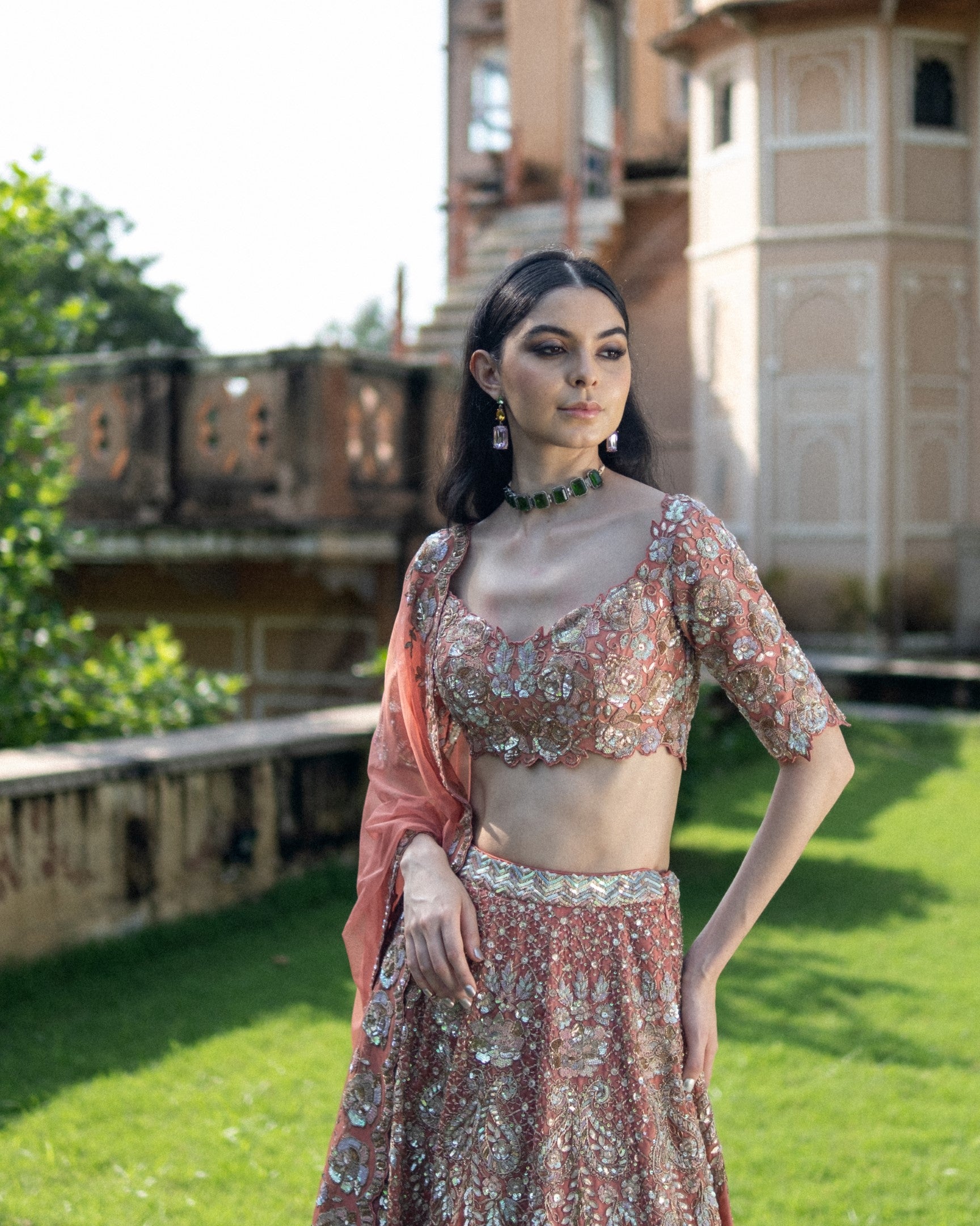 Florescense Henna Lehenga Set