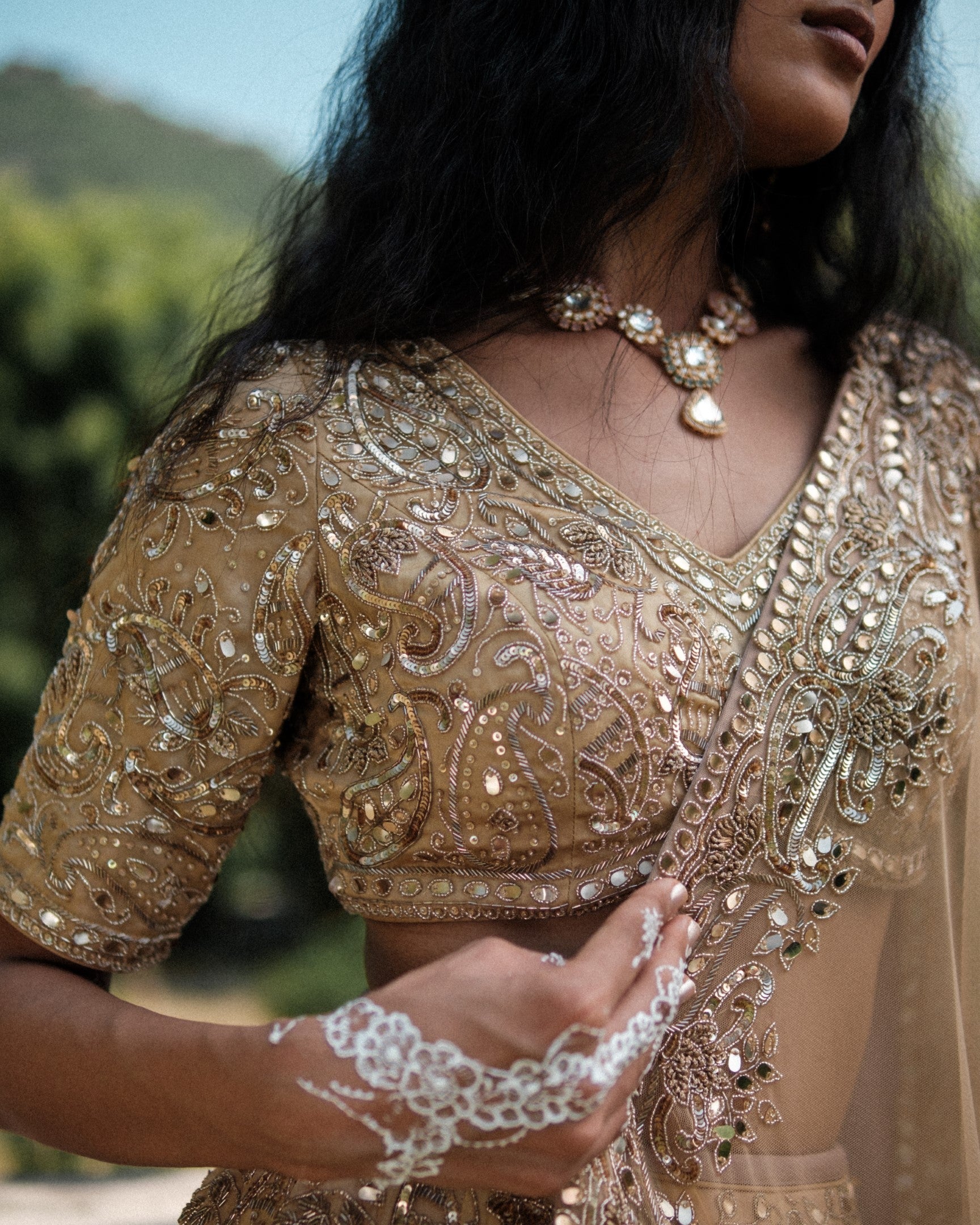 Tangled Henna Lehenga Set