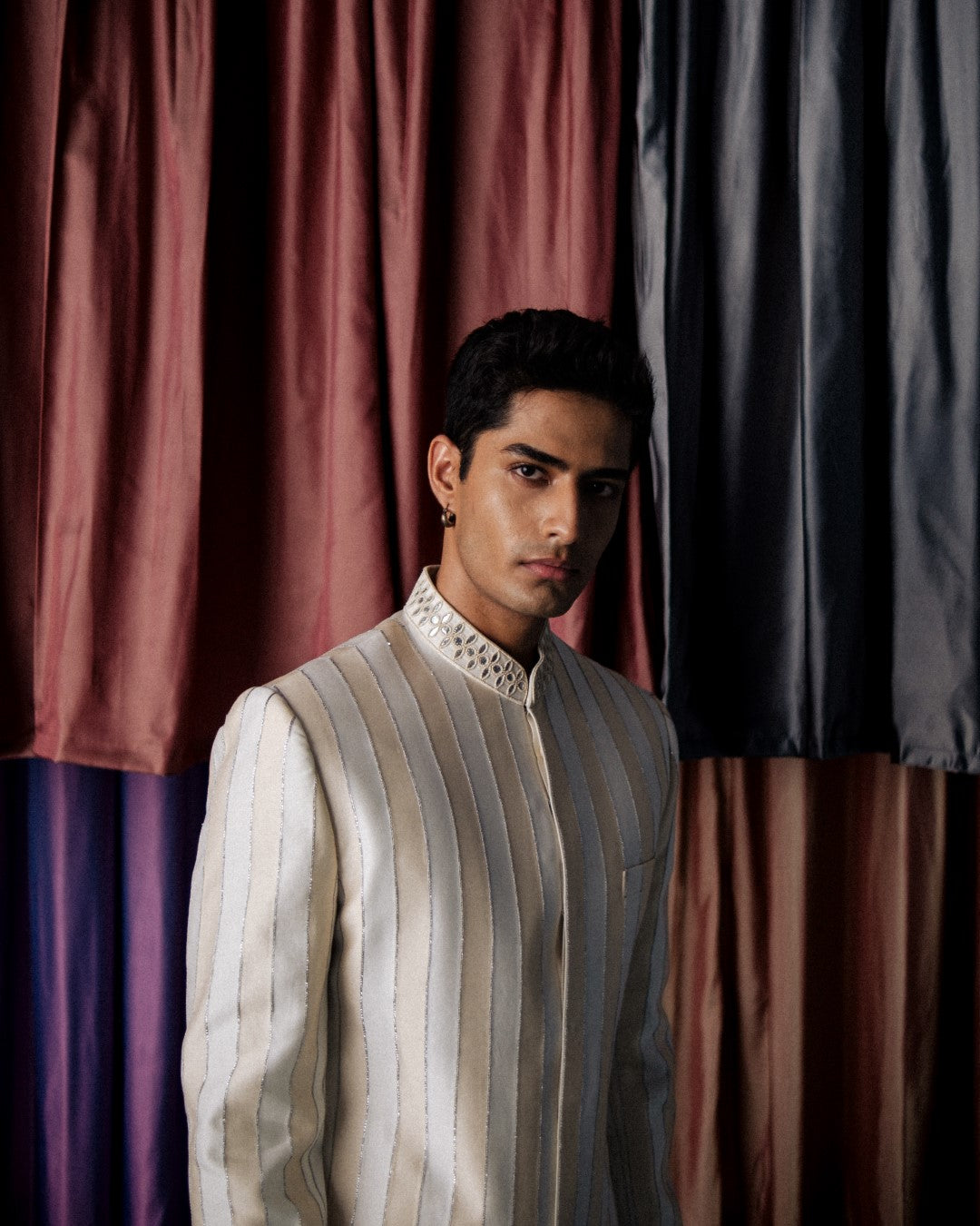 Striped Gotta Sherwani Set