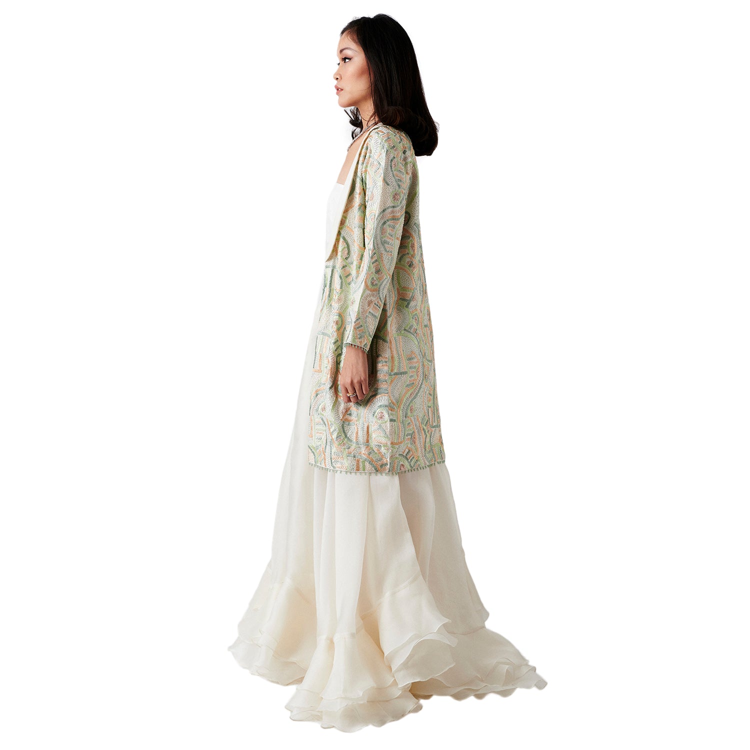 Ivory Skirt and Embroidered Overlay