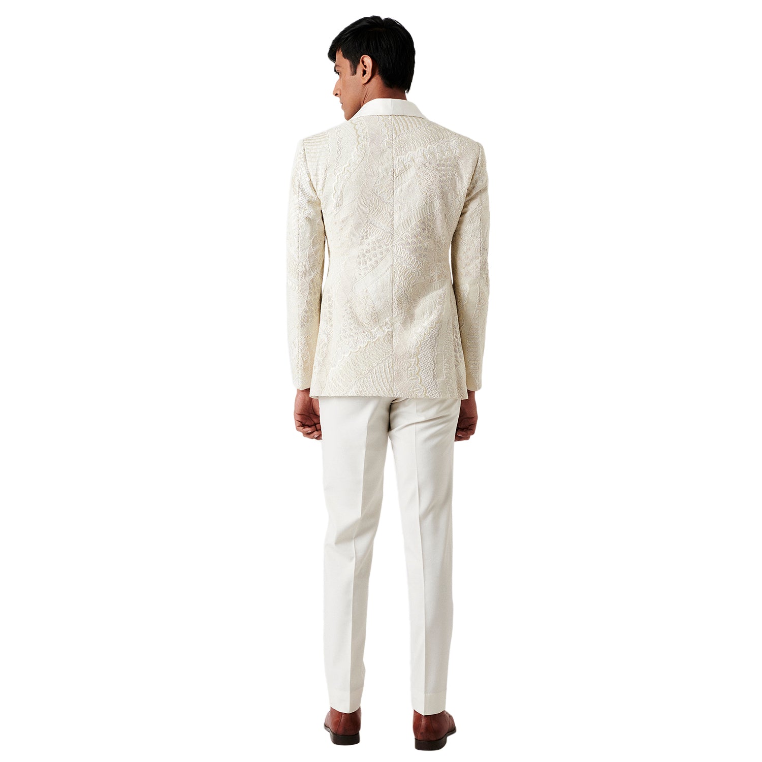 White Embroidered Dinner Jacket