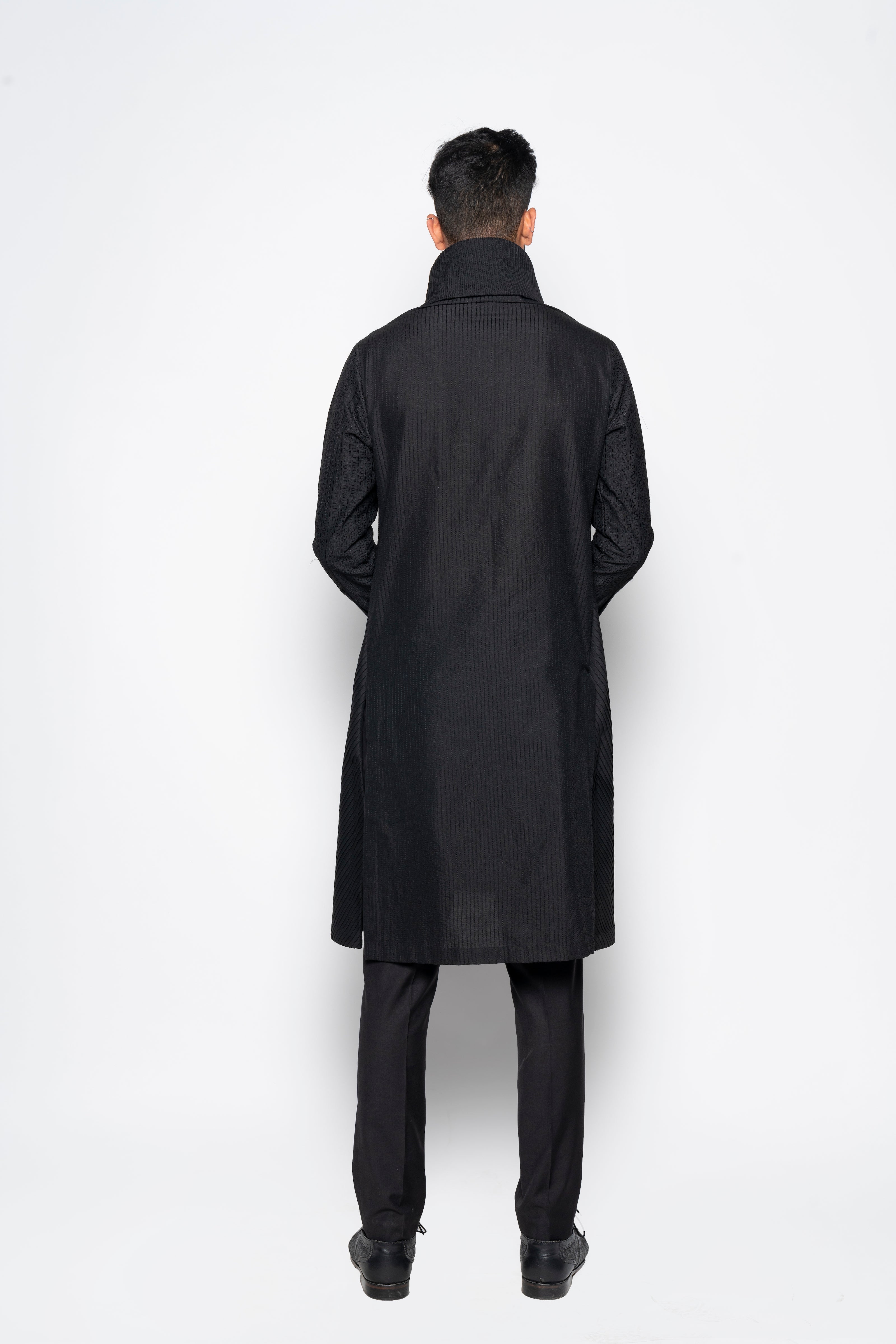 Illusory Ink High-Neck Kurta