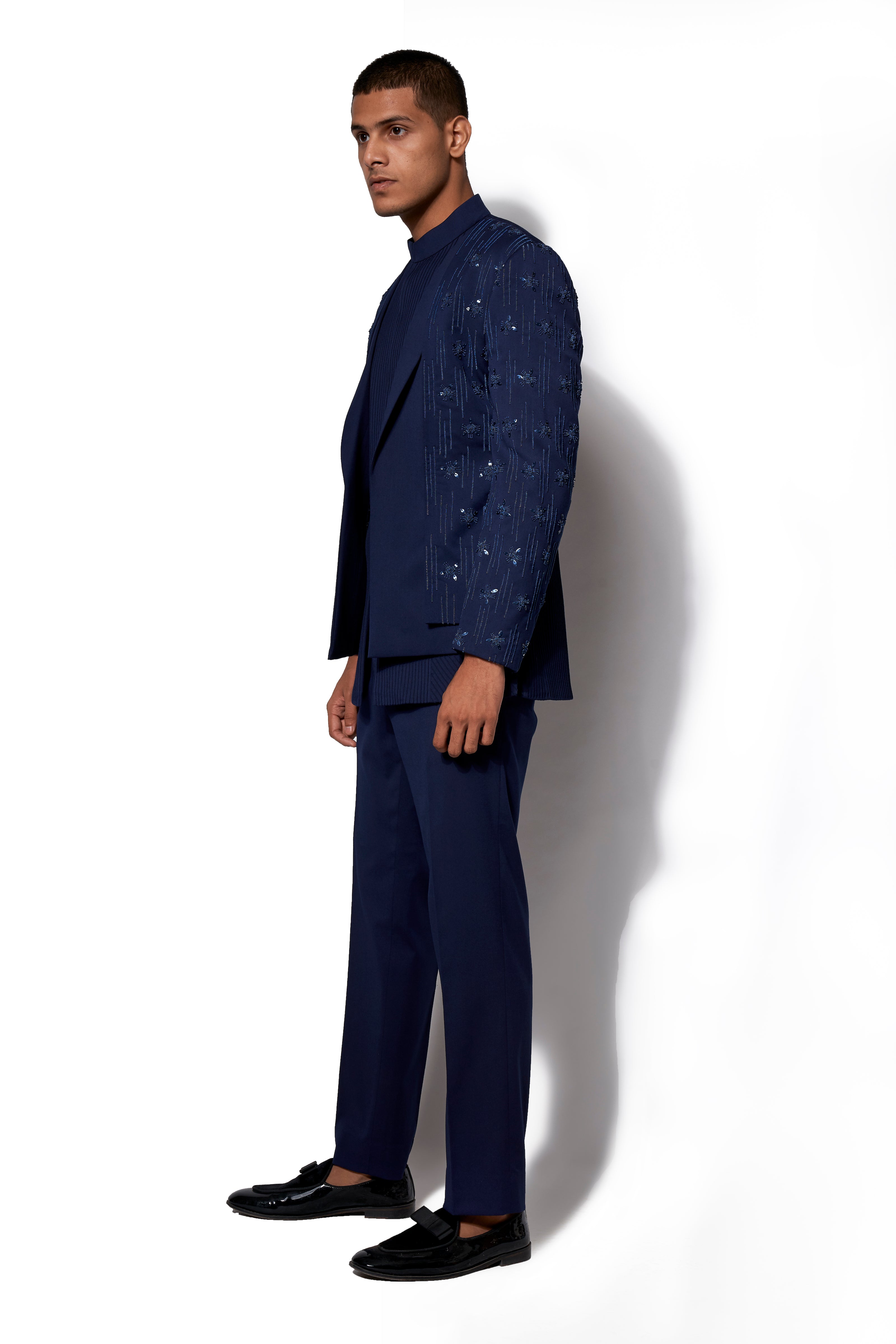 Embellished Sapphire Bandhgala