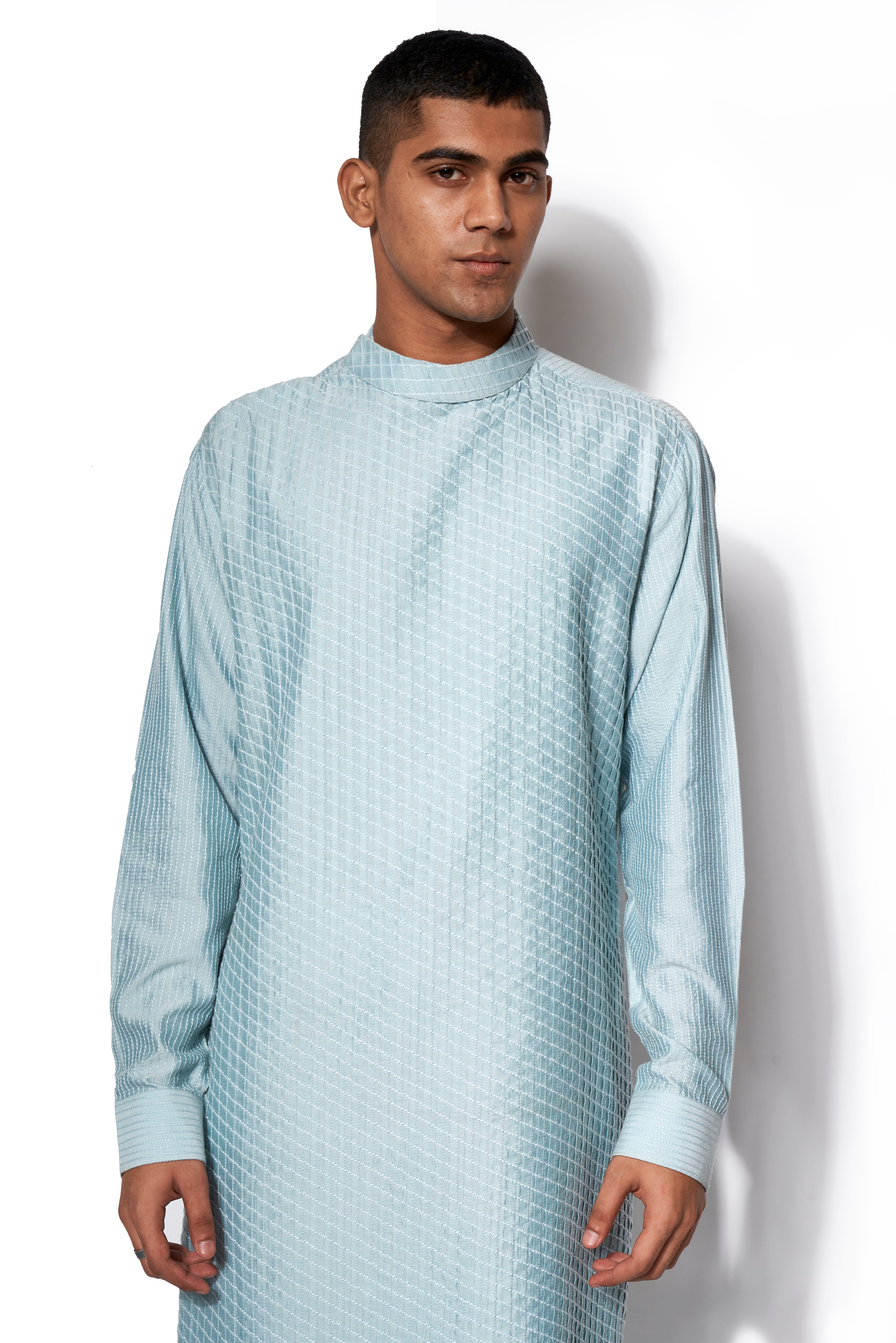 Ice Pintuck Chequered Kurta